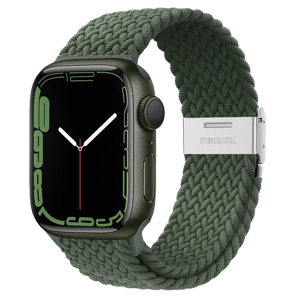 Braided Nylon Apple Watch Bands for Series 9/8/7/6/5/4/3/2/SE/Ultra/Ultra 2 - Adjustable Breathable Strap for 38mm 40mm 41mm 42mm 44mm 45mm 49mm - Perfect for Workouts, Running & Everyday Wear