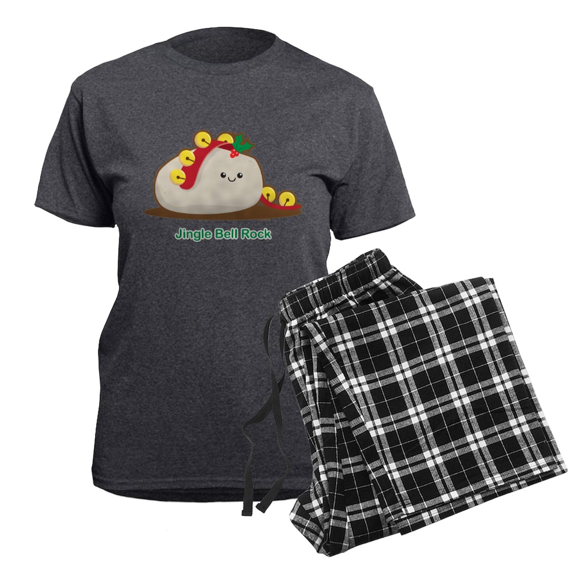Jingle Bell Rock Women's Charcoal Pajama Set - Cozy Christmas Sleepwear for Holiday Parties & Family Gatherings