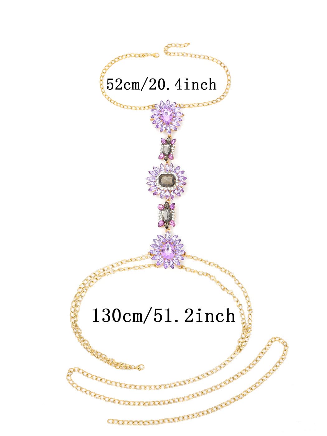 Boho Rhinestone Statement Crystal Necklace & Body Chain for Women | Elegant Summer Beach Jewelry Accessories | Perfect for Music Festivals, Vacations, and Boho Chic Outfits