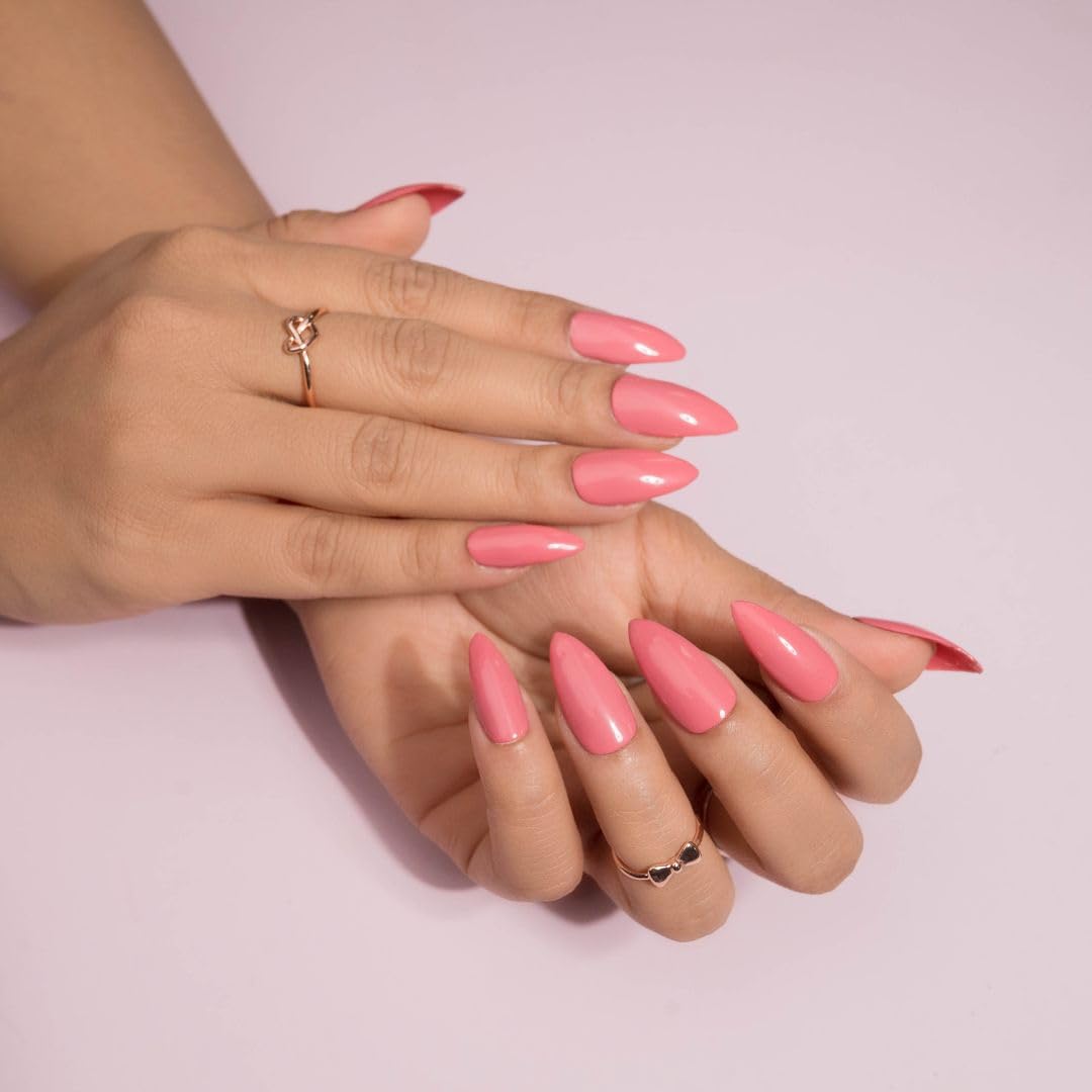 Premium Fake Press-On Nails - Pink on Point Set of 20 | Reusable Full Coverage Artificial Nails with UV Gel Polish | Easy to Apply Stick-On Nail Extensions for Both Hands | Perfect for Parties, Weddings, and Everyday Wear | Affordable & Time-Saving Manicure Solution