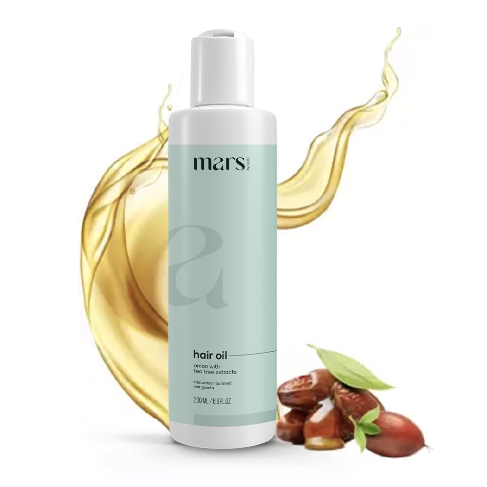 GHC Jojoba Hair Growth Oil with Brahmi, Tea Tree, Bhringraj & 18 Natural Oils - Thick, Shiny & Strong Hair Treatment (200ml) - Perfect for Daily Scalp Massage & Damaged Hair Repair