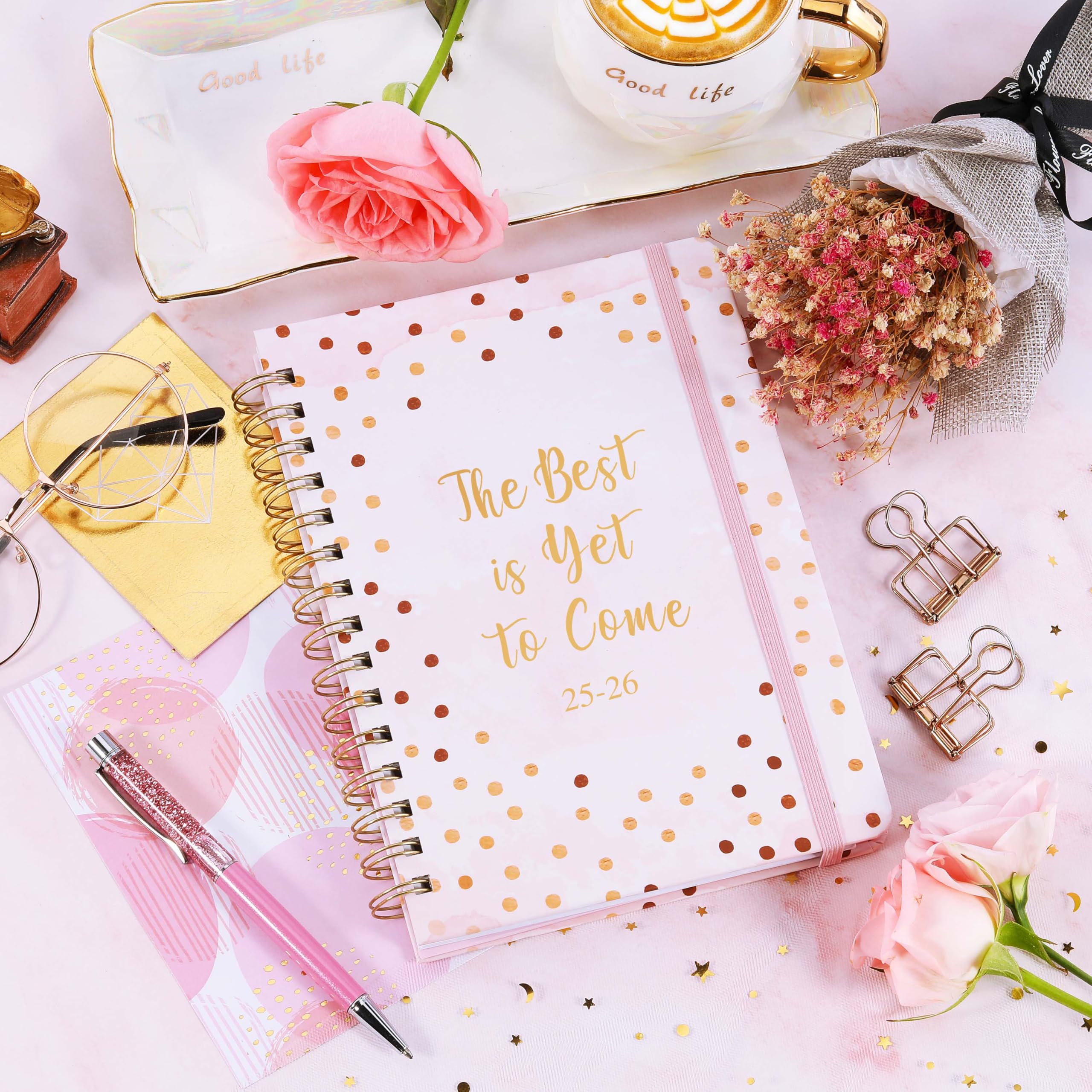 2025-2026 Academic Planner - A5 Weekly Diary from August 2025 to July 2026, 21.5 x 15.5 x 1.5 cm, Pink Cover | Perfect for Students, Teachers & Office Professionals