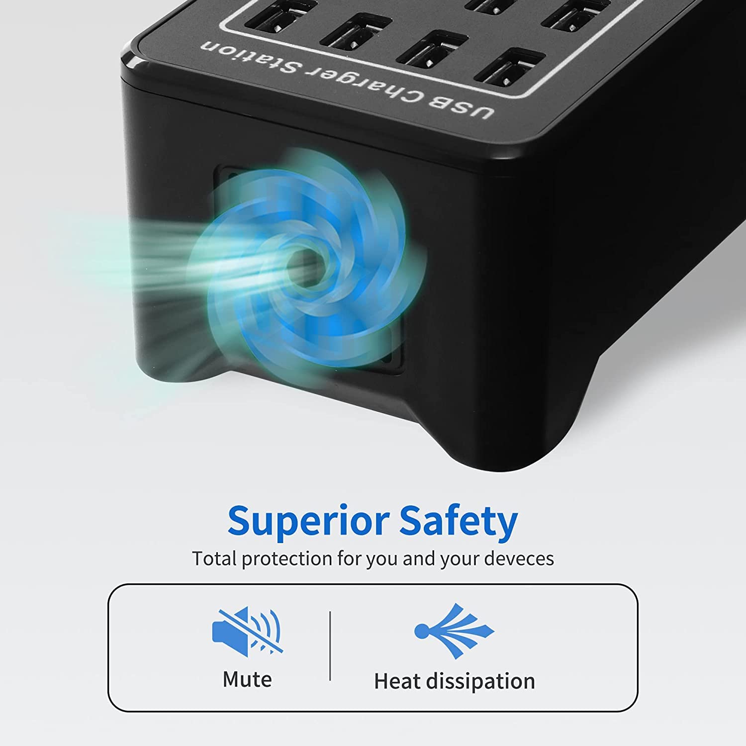 20-Port USB Charger 100W for Smartphones & Tablets - Home & Office Use