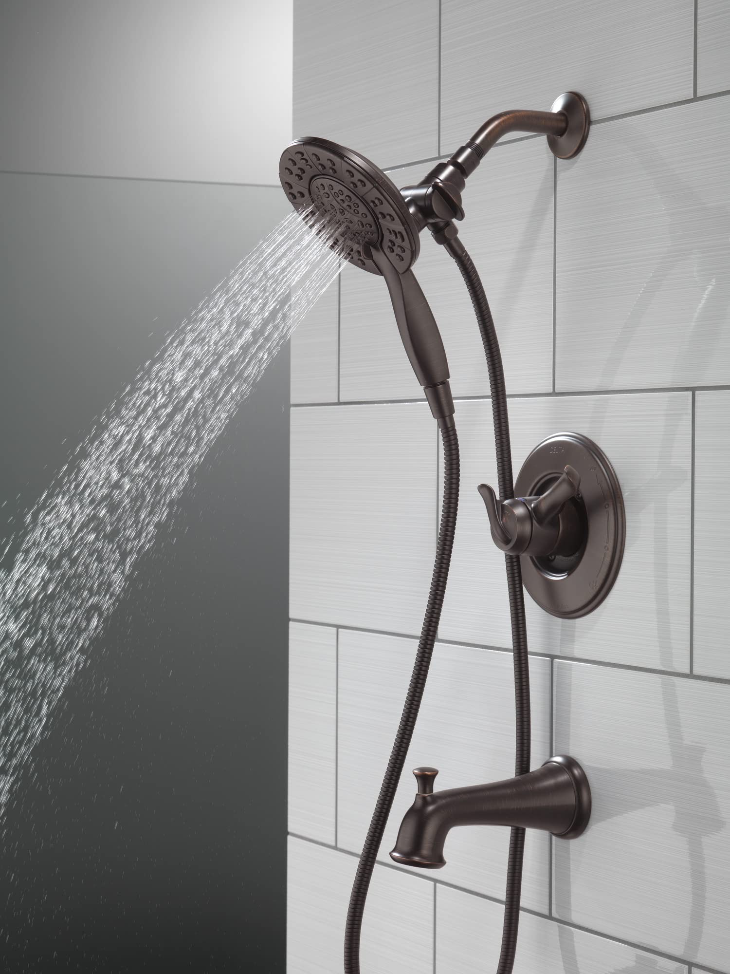 Delta T17494-RB-I Linden 17 Series Tub & Shower Faucet in Venetian Bronze - No Rough-In Required | Perfect for Bathroom Renovations & Modern Home Upgrades