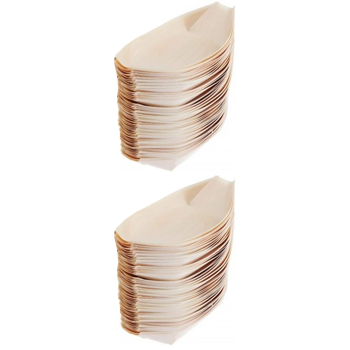 Hemoton 200 PCS Wooden Sushi Boats & Bowls for Charcuterie, Snacks, Desserts