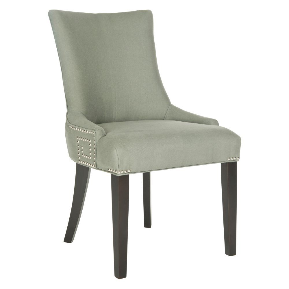 SAFAVIEH Mercer Collection Gretchen Dining Chair - Upholstered Fabric Seat, Wooden Legs - Elegant Modern Dining Room Furniture for Home & Restaurant Use