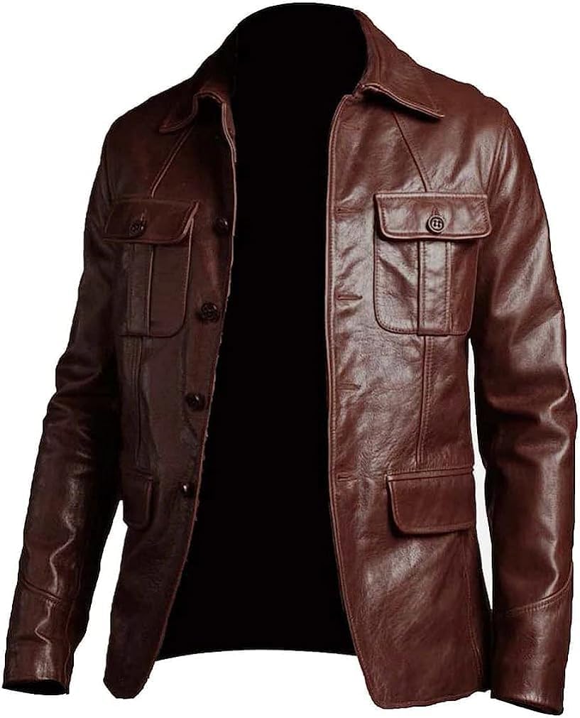 Premium Men's Leather Blazer Coat | Classic James Bond Style Jacket | Slim Fit Casual & Formal Blazer for Business & Evening Events | Perfect for Office, Date Night & Special Occasions