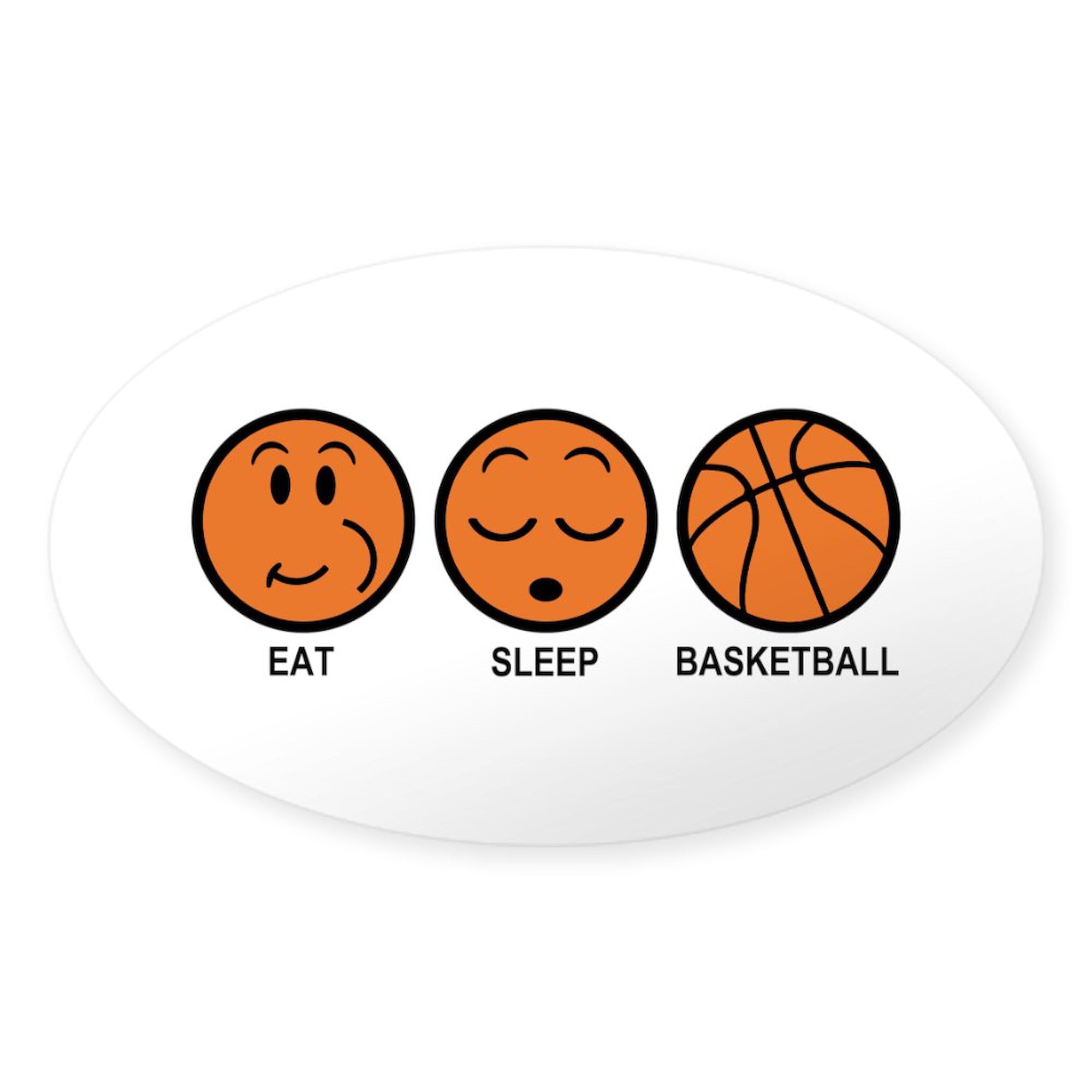 Eat Sleep Basketball Oval Car Bumper Sticker - Vinyl Decal for Cars, Trucks, Laptops - Perfect for Basketball Fans & Sports Enthusiasts - Great for Game Days, Tailgating & Showing Team Spirit