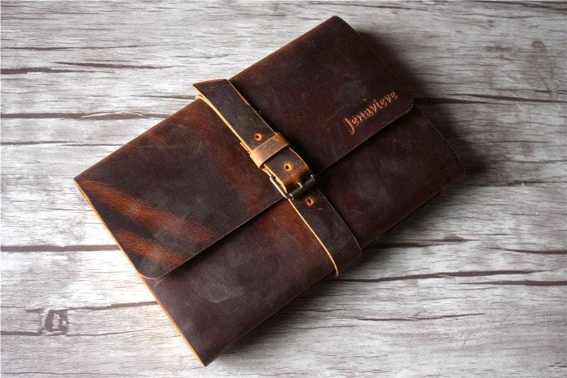 Personalized Leather School Memory Book - Custom Photo Album for Graduation, Yearbook & Keepsakes - Perfect for Students, Teachers & Parents