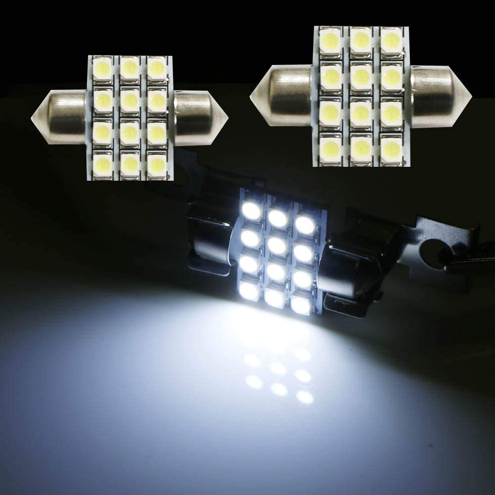 1.25 Inch 12 SMD DE3175 DE3022 DE3021 Festoon LED Replacement Bulbs - Interior Car Dome Light, Map Light, Vanity Mirror Light Upgrade for Vehicles