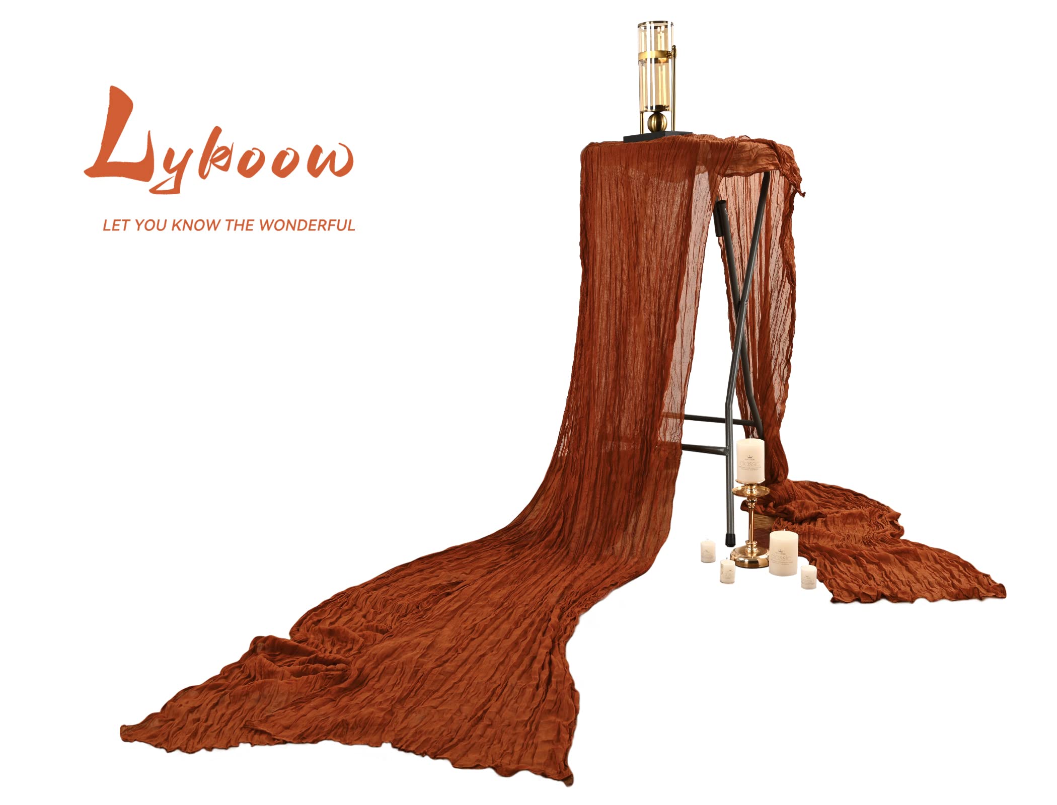 3 Packs Terracotta Cheesecloth Table Runner, 10Ft x 35