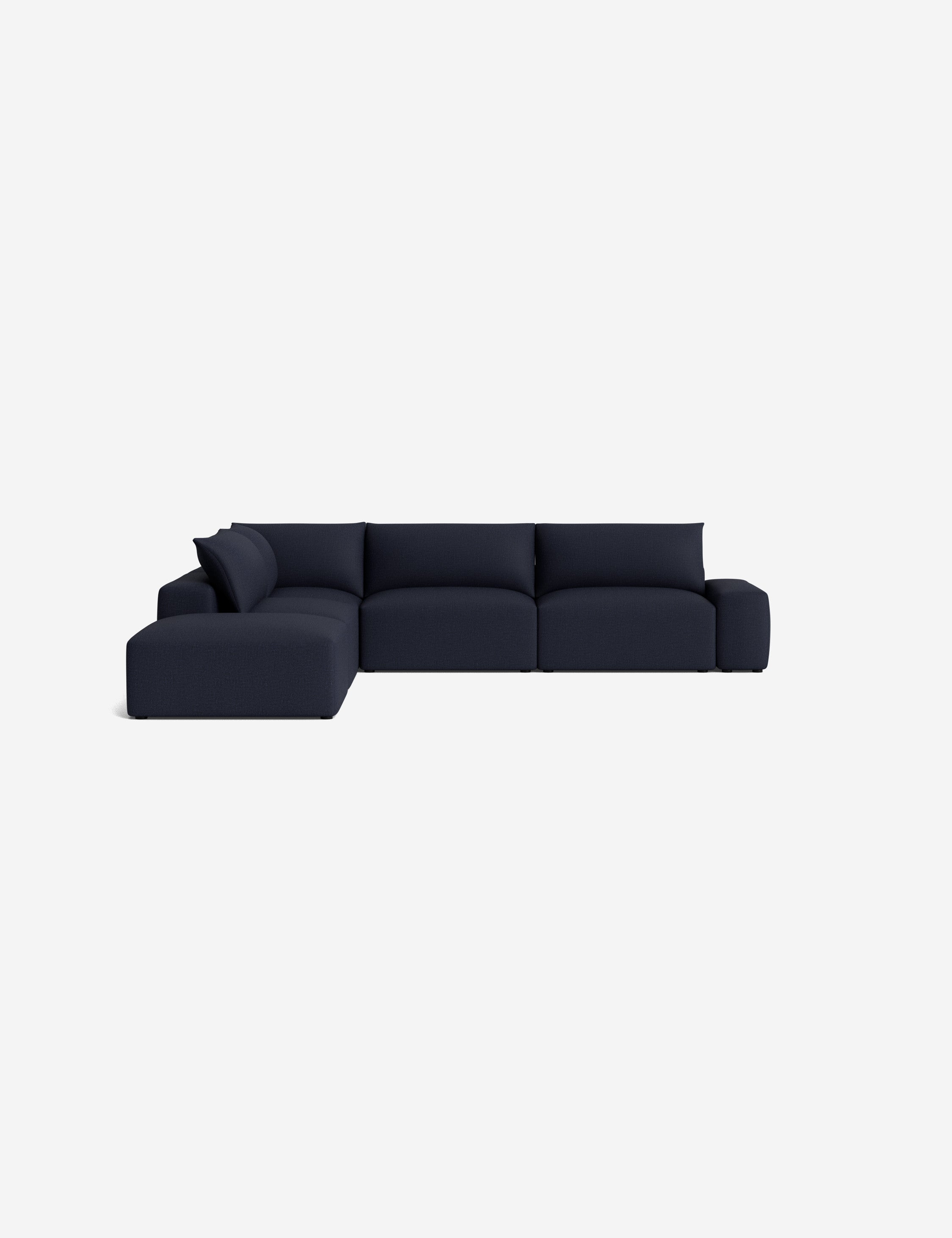 Brinley Chaise Sectional Sofa - Modern L-Shaped Couch with Chaise Lounge for Living Room, Family Room & Home Theater - Comfortable Fabric Upholstery