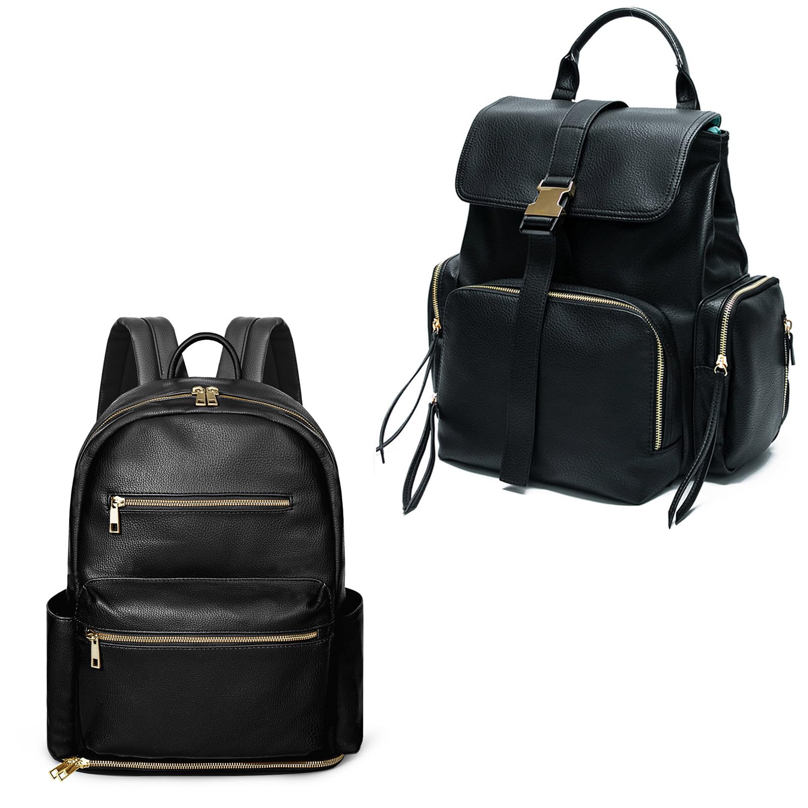 Premium Leather Diaper Backpack for Moms - Large Capacity Baby Bag with Insulated Pockets, Wet/Dry Compartment & Changing Pad | Fits Most Breast Pumps | Perfect for Travel, Daycare & Registry Essentials