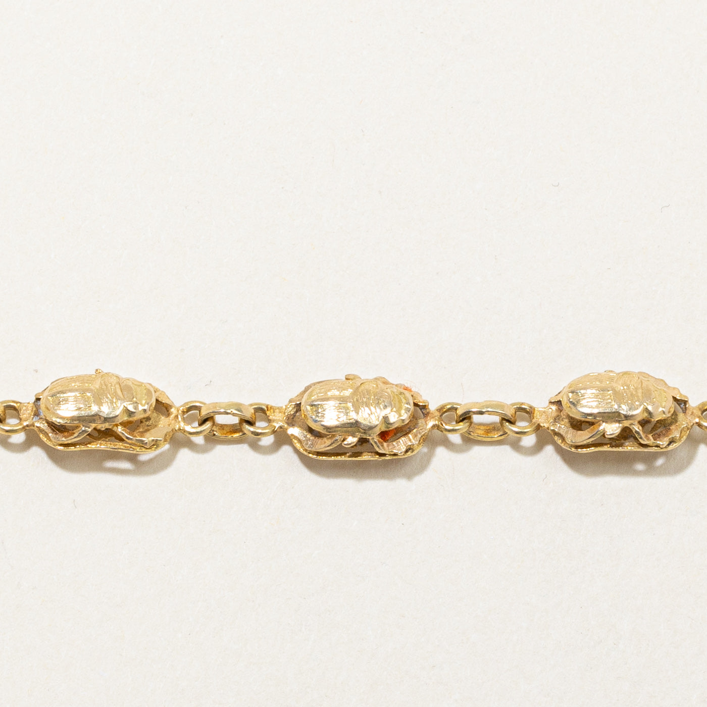 18K Yellow Gold Egyptian Scarab Bracelet for Women | 7 Inches Adjustable | Ancient Egyptian Jewelry for Gifts, Spiritual Protection & Boho Fashion