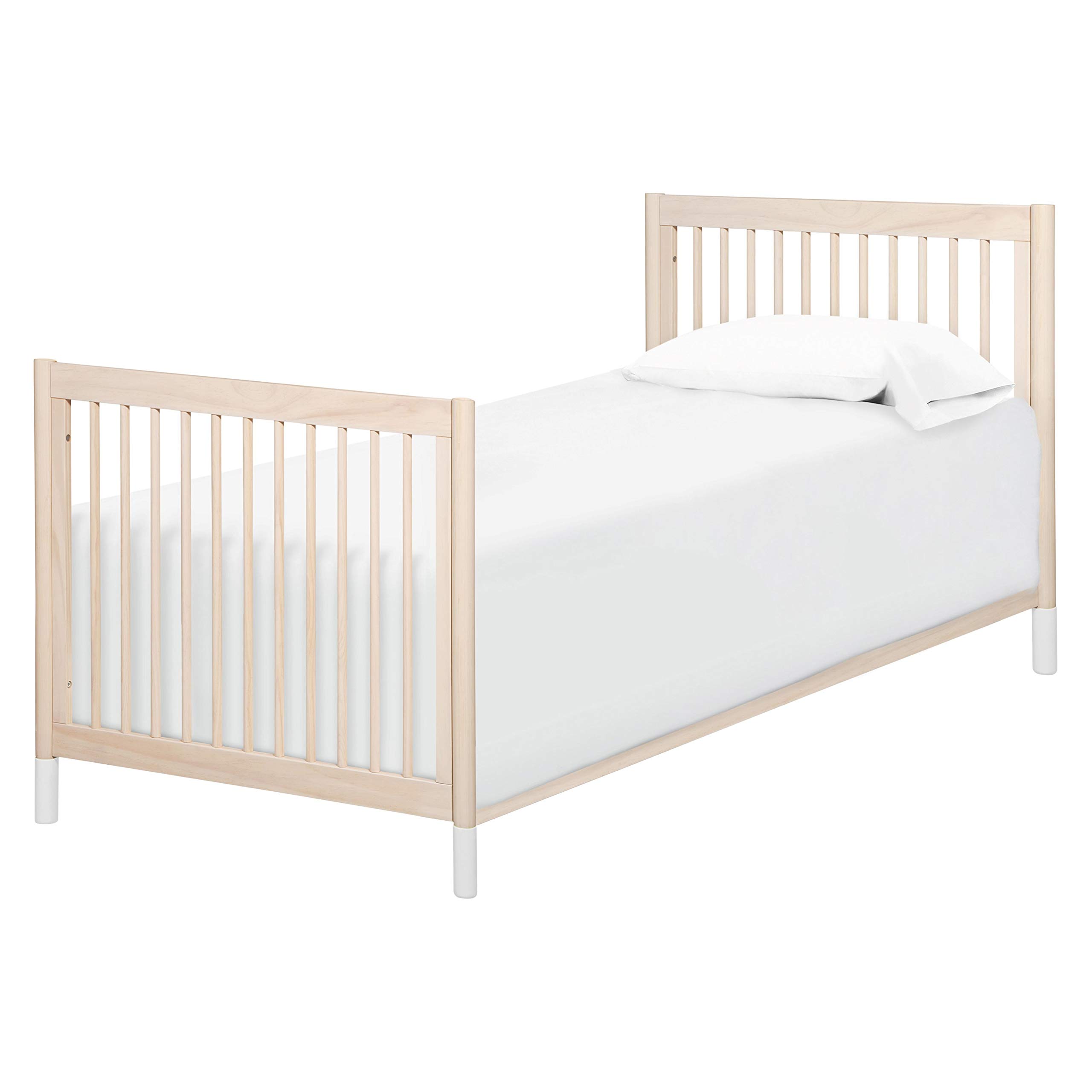Babyletto Gelato 4-in-1 Convertible Mini Crib - Washed Natural & White - Greenguard Gold Certified - Perfect for Nursery, Small Spaces & Travel