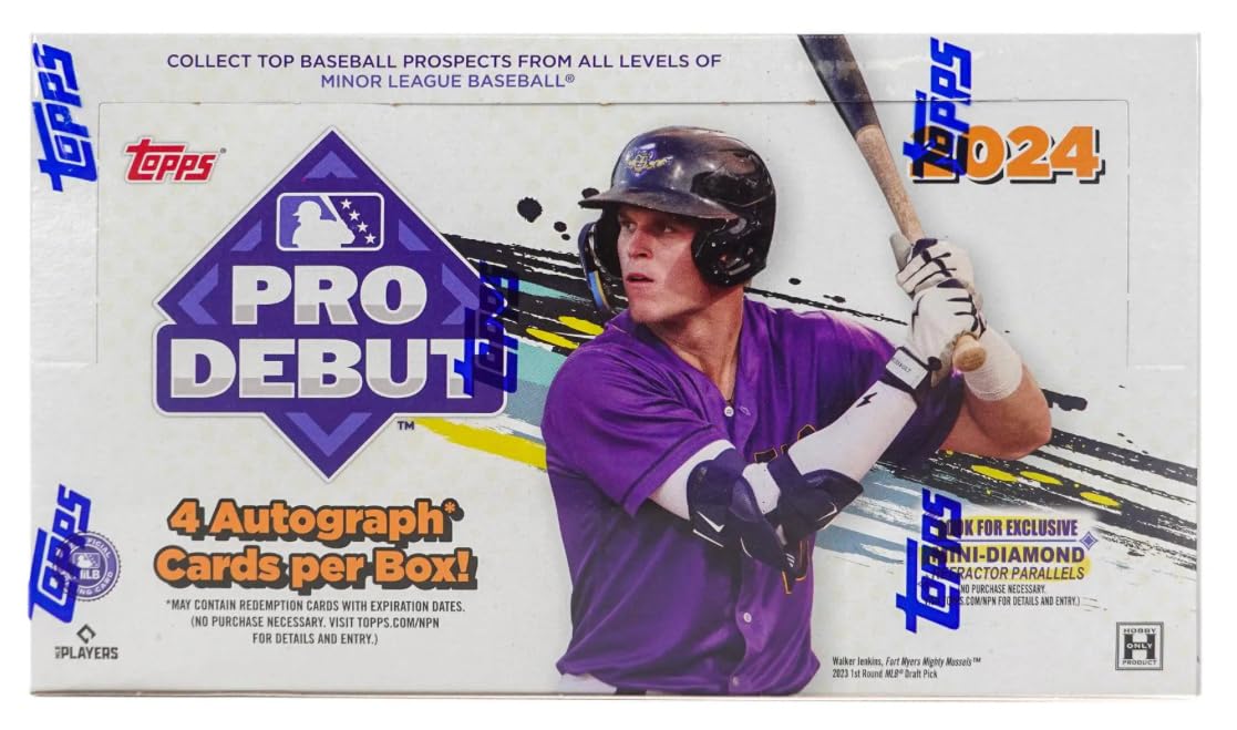 2024 Topps Pro Debut Baseball Sealed Hobby Box - 4 Autographs per Box | Collectible Trading Cards for Baseball Fans & Sports Memorabilia Enthusiasts - Perfect for Gifts, Investments & Card Shows