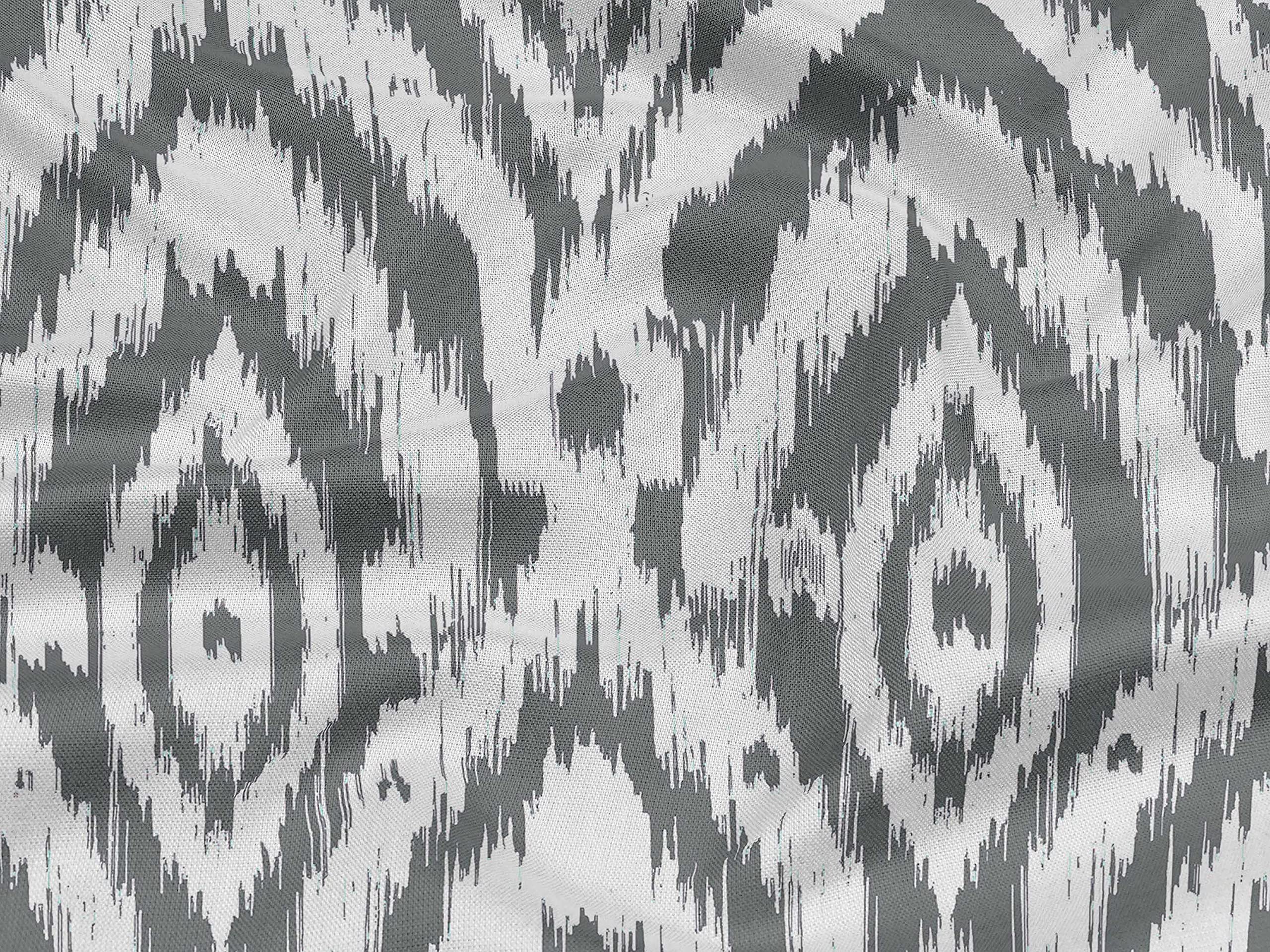 oneOone Rayon Gray Ikat Fabric by The Yard - 56 Inch Wide Printed Sewing Material for DIY Clothing, Dresses & Home Decor Projects