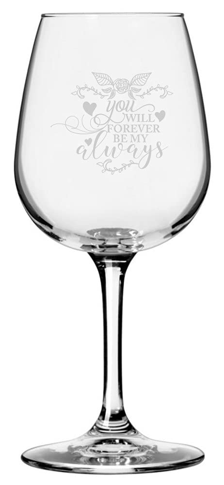 Wedding Quote Wine Glass - 12.75oz Engraved for Couples & Anniversaries