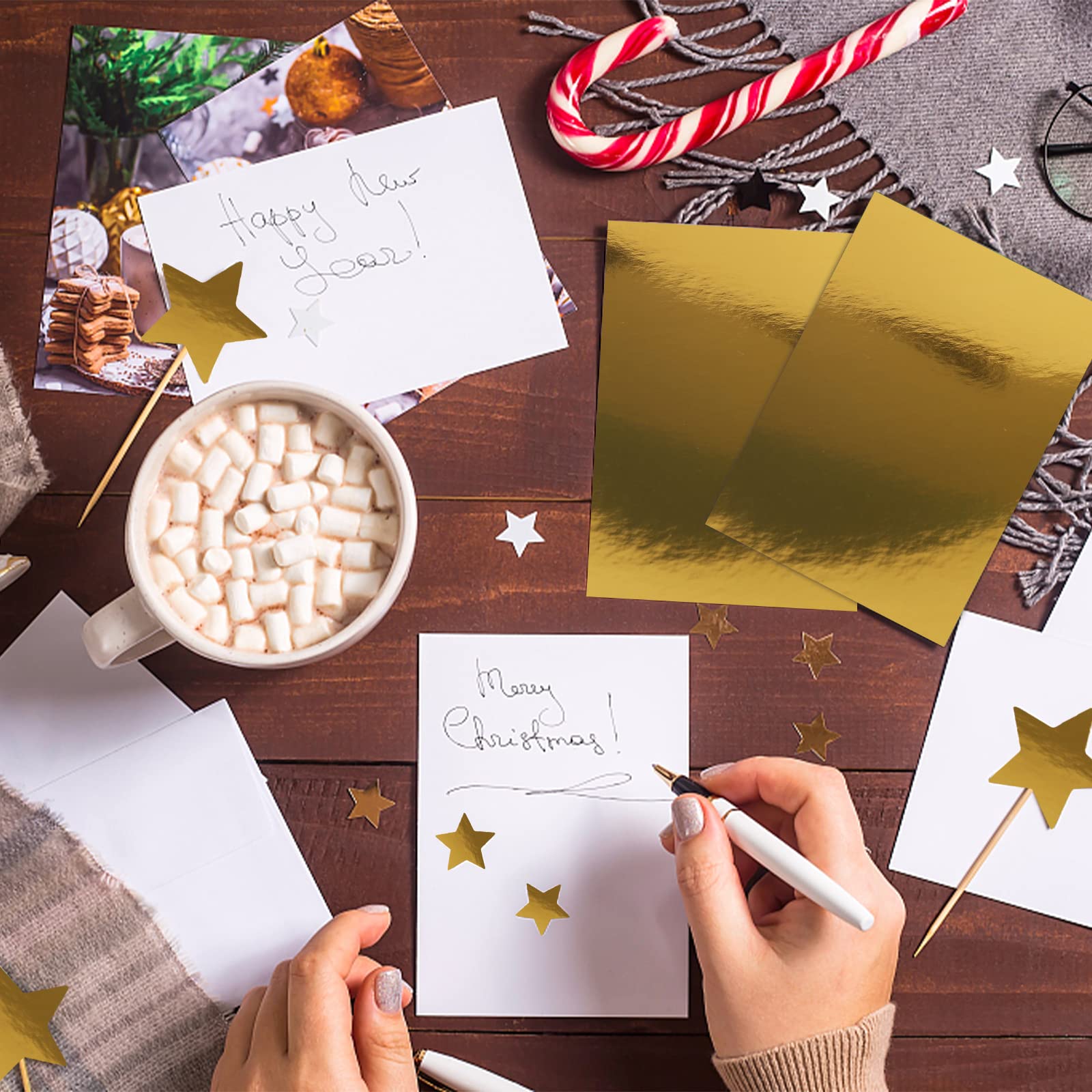 60 Pack Gold Metallic Paper Sheets - 8.5