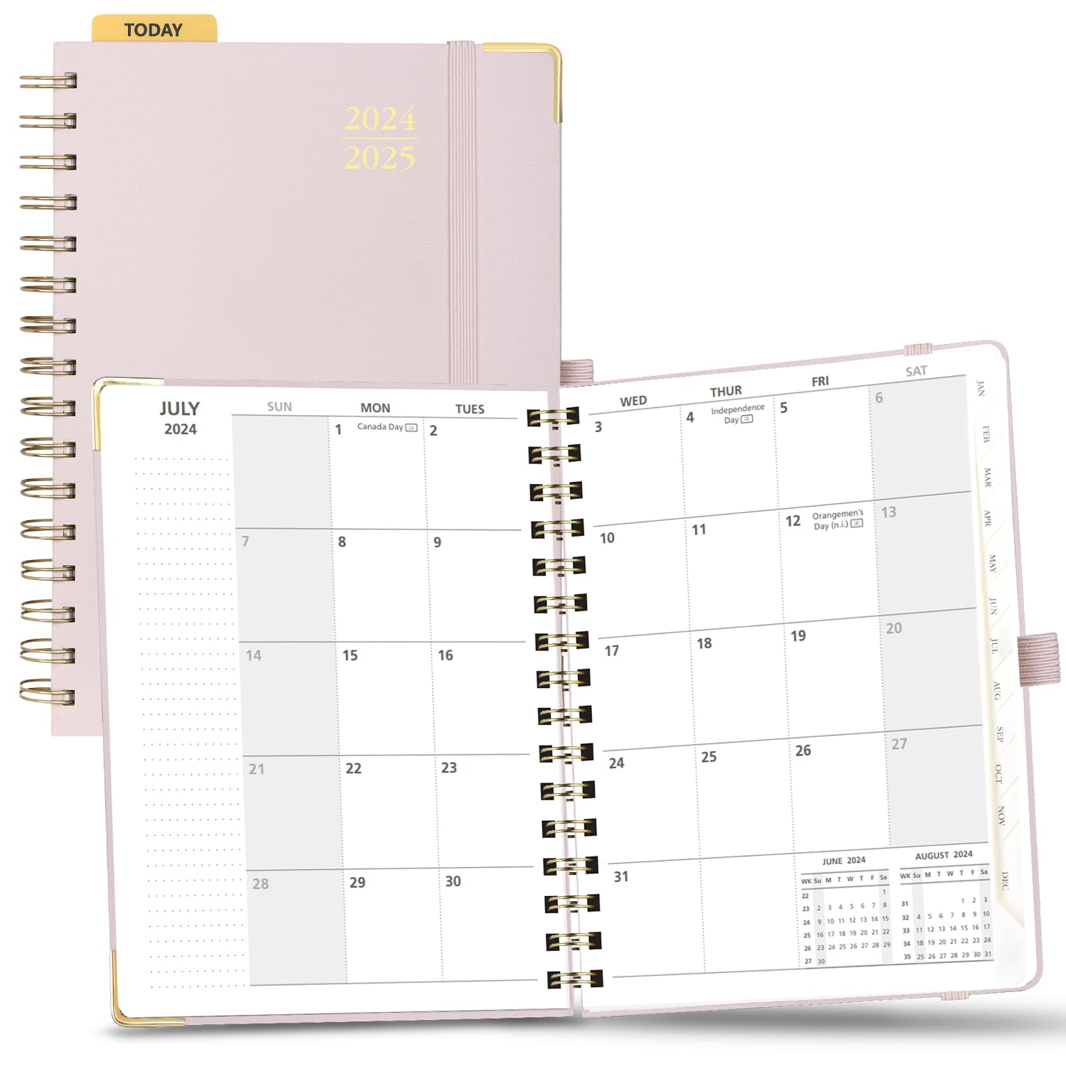 POPRUN 2024-2025 Monthly Planner - 18 Month Spiral Bound Calendar (July 2024-December 2025) - 6.25