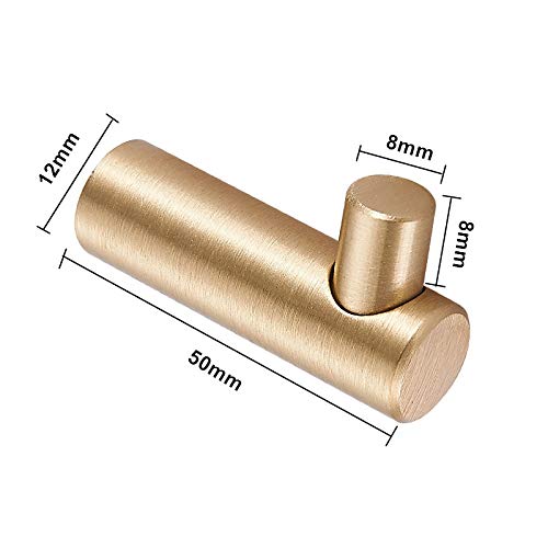 4 Pack Gold Decorative Wall Hooks - Solid Brass L-Shaped Hooks for Towels, Coats & Keys - Elegant Home & Bathroom Organization Solution