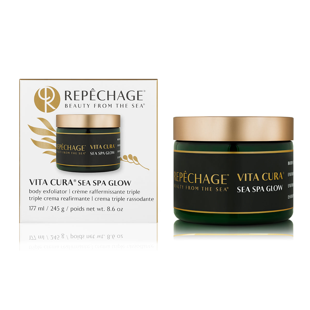 Vita Cura® Sea Spa Glow Body Exfoliator - Natural Sea Salt Scrub for Smooth & Radiant Skin | Perfect for Dry Skin & Pre-Tanning Exfoliation