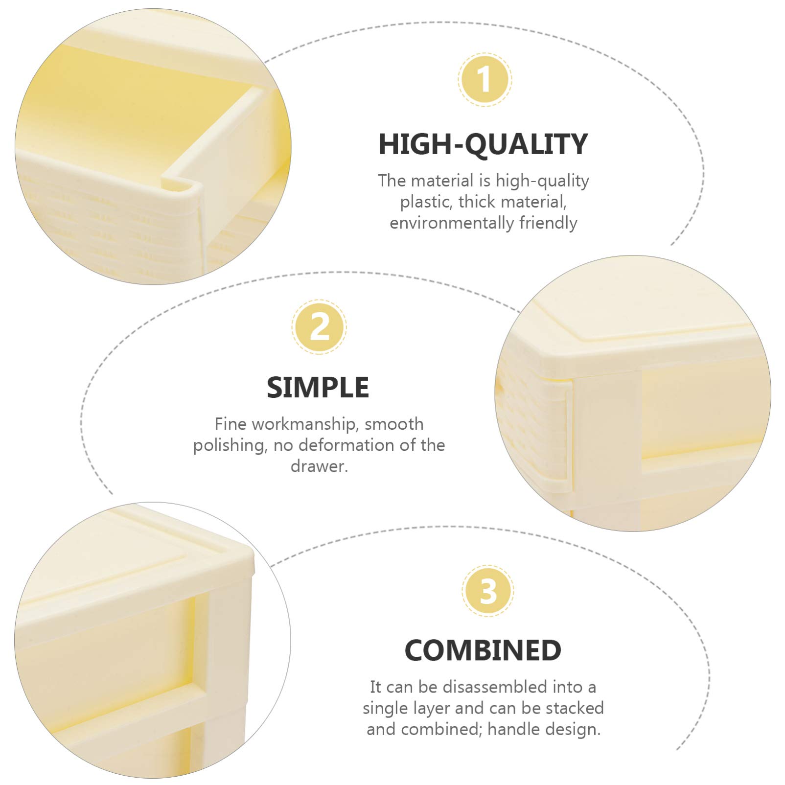 DOITOOL 1-Piece Plastic Desktop Storage Box - Stackable Cosmetic Organizer, Makeup Shelf, Stationery Cabinet & Office Drawer Organizer for Home, Office, and Beauty Vanity Organization