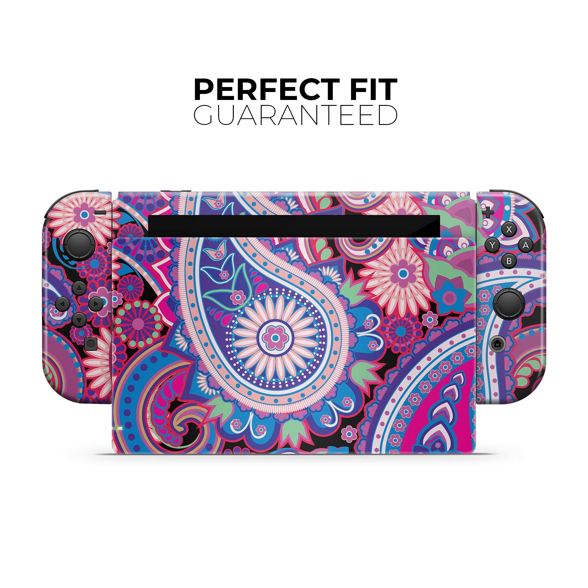 Nintendo Switch Pro Controller Skin - Scratch-Resistant Removable Vinyl Wrap Cover with Vibrant Purple Paisley Design | Protective Decal for Gaming Accessories | Perfect for Travel, Home Use & Gift Giving
