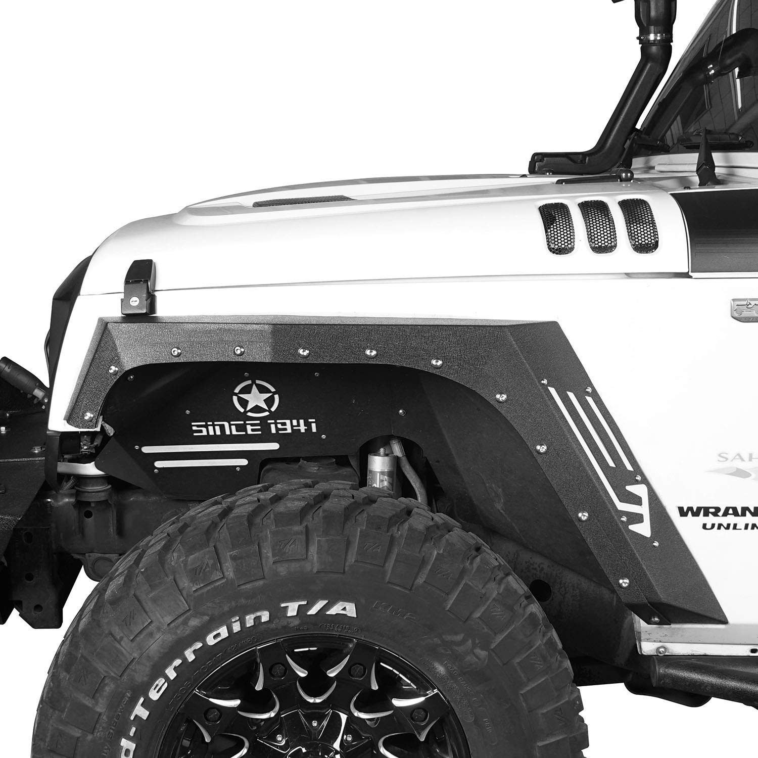 U-Box Steel Fender Flares & Mud Guards Kit for Jeep Wrangler JK/JKU (2007-2018) - Heavy Duty Front & Rear Wheel Protection for Off-Road Adventures & Muddy Terrains