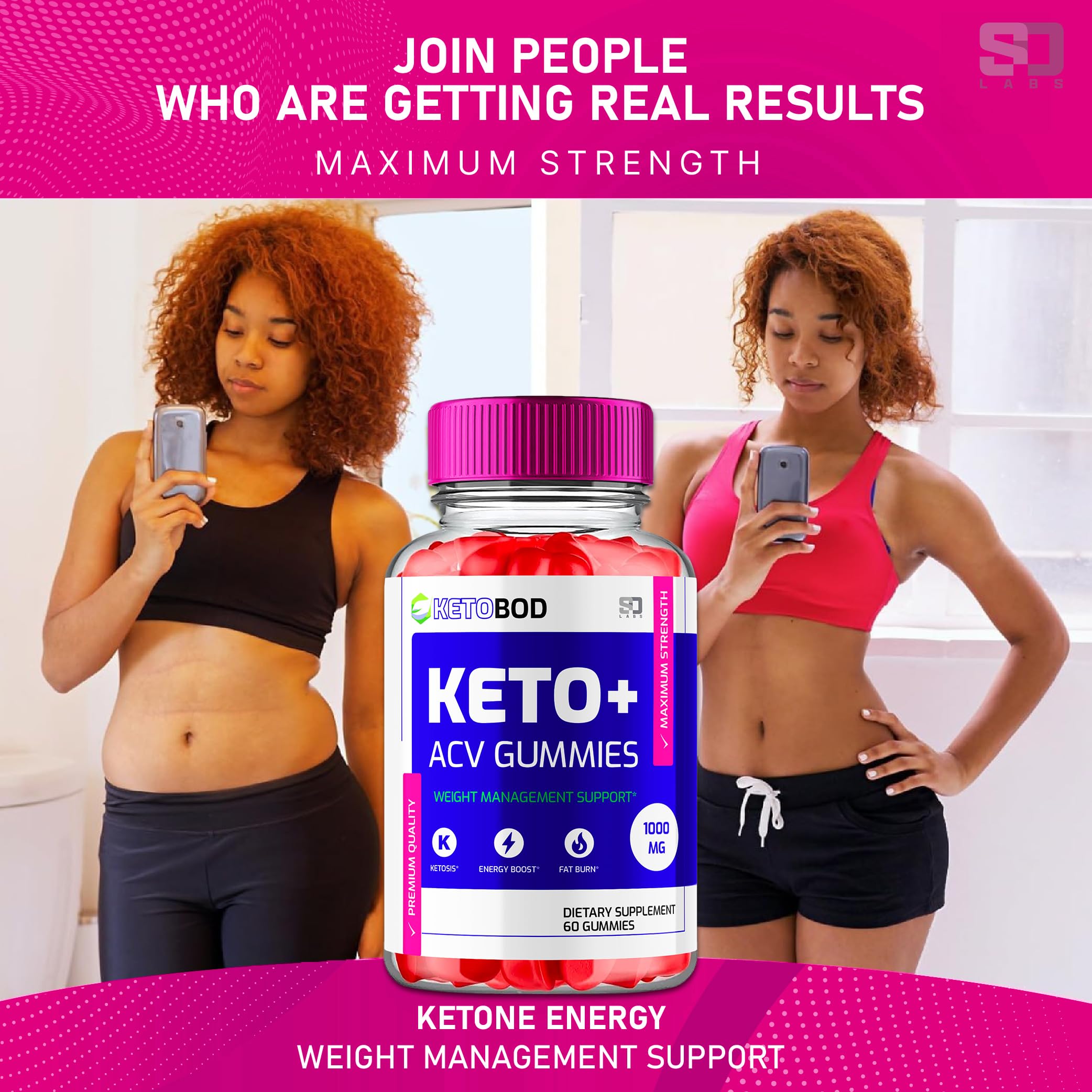 (2 Pack) Keto Bod Keto ACV Gummies with 1000MG Apple Cider Vinegar, B12 Vitamins & Maximum Strength Formula - 120 Count Sugar-Free Supplement for Weight Management, Energy Boost & Digestive Health - Perfect for Keto Diet, Low-Carb Lifestyle & Daily Wellness Routine