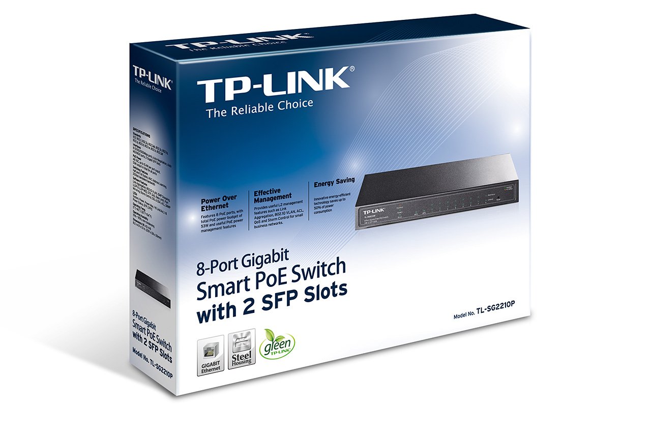 TP-Link TL-SG2210P 8-Port Gigabit PoE Switch | 1000Mbps Ethernet Network Switch with 8 PoE+ Ports | Ideal for Home Office, Small Business & Smart Home Networking