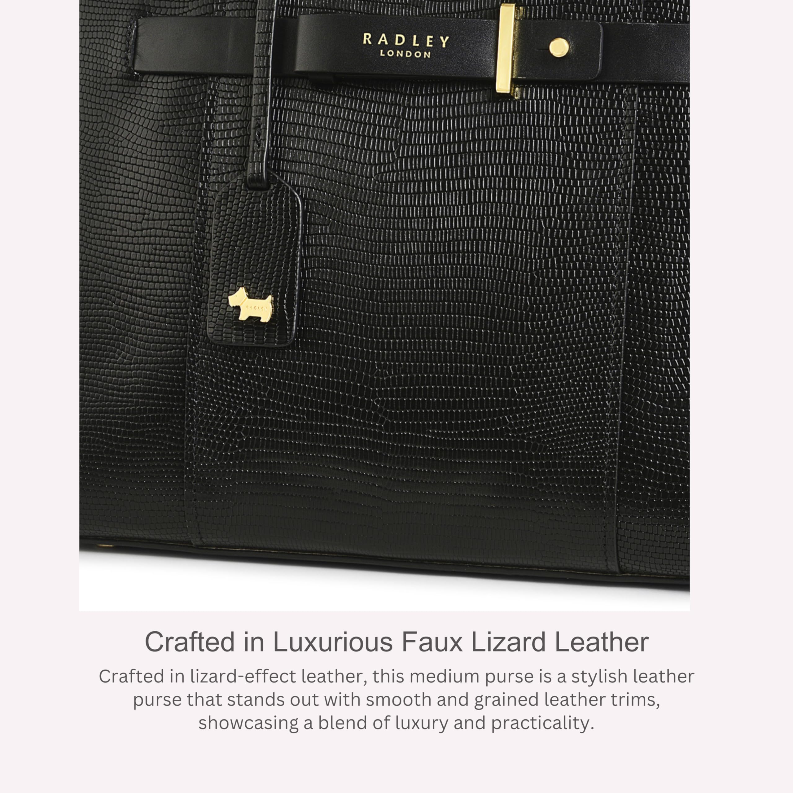 RADLEY London Islington Way Faux Lizard Leather Satchel Bag for Women - Medium Ziptop Handbag, Perfect for Work, Travel & Everyday Use