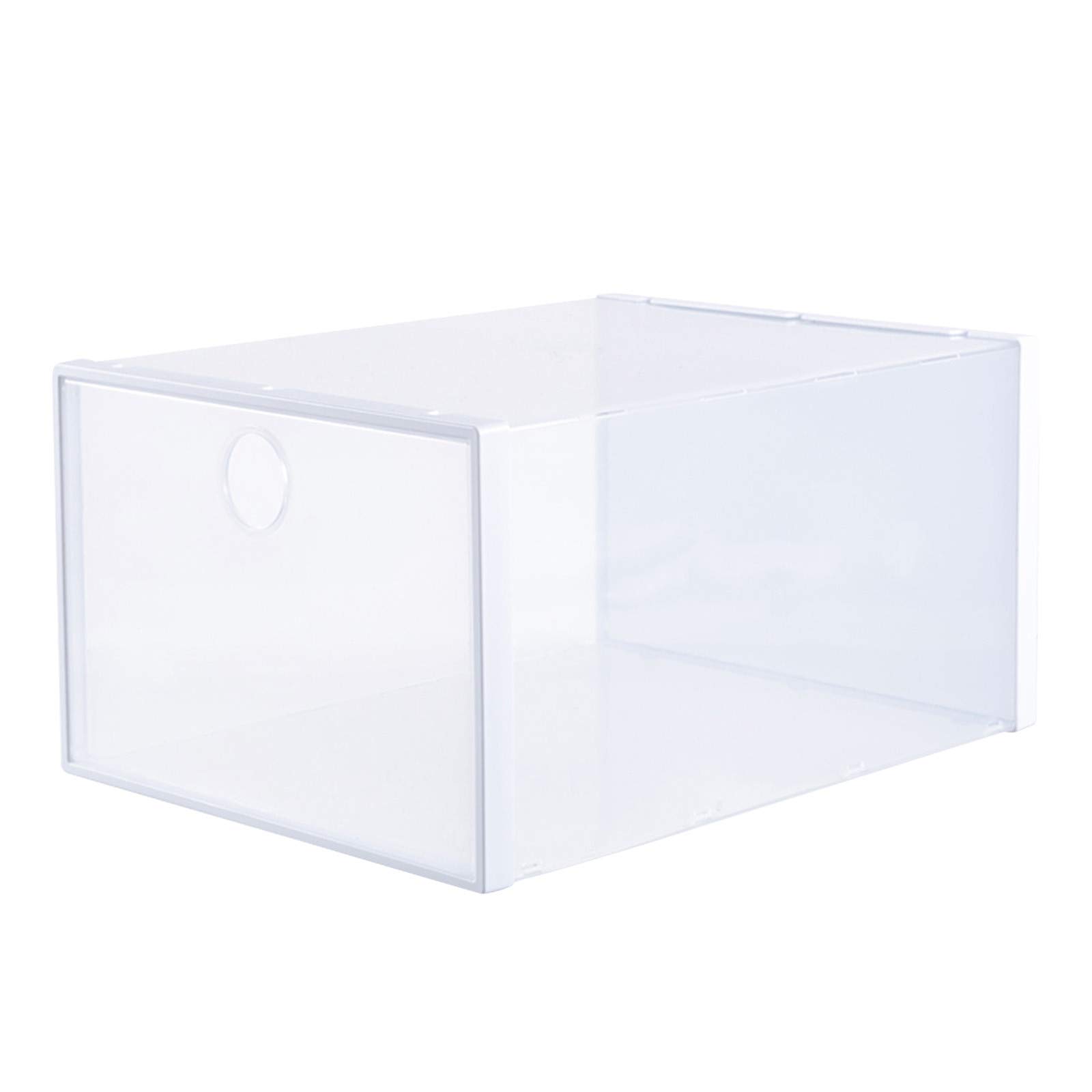 Clear Heavy-Duty Shoe Storage Box with Lid - Foldable Organizer for Closet, Home & Office Organization - Large Transparent Shoe Box for Sneakers, Boots & Accessories