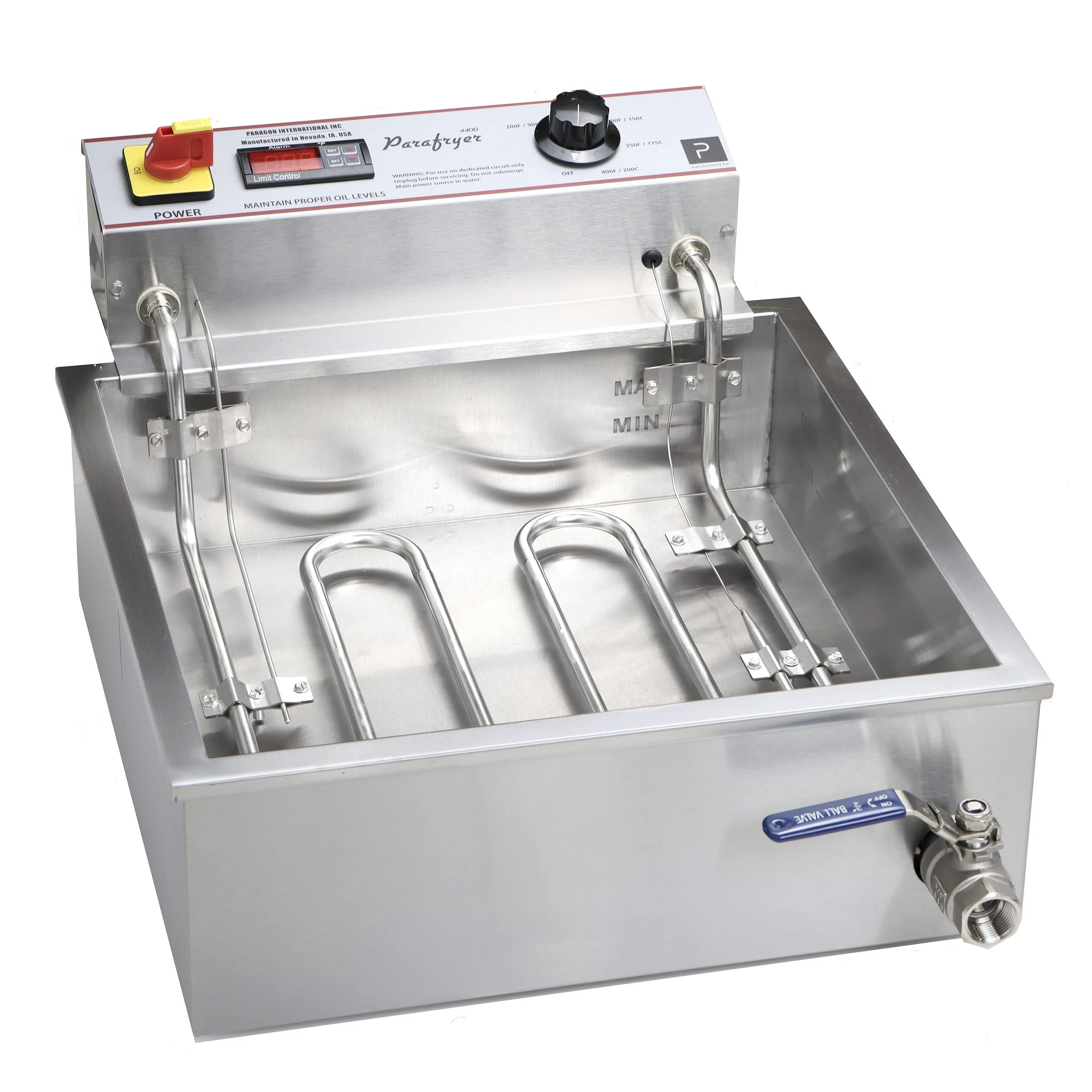 Paragon 4400W Commercial Shallow Pan Funnel Cake Fryer - 240V Heavy Duty Electric Deep Fryer for Fairs, Carnivals & Food Trucks (Model 91520)