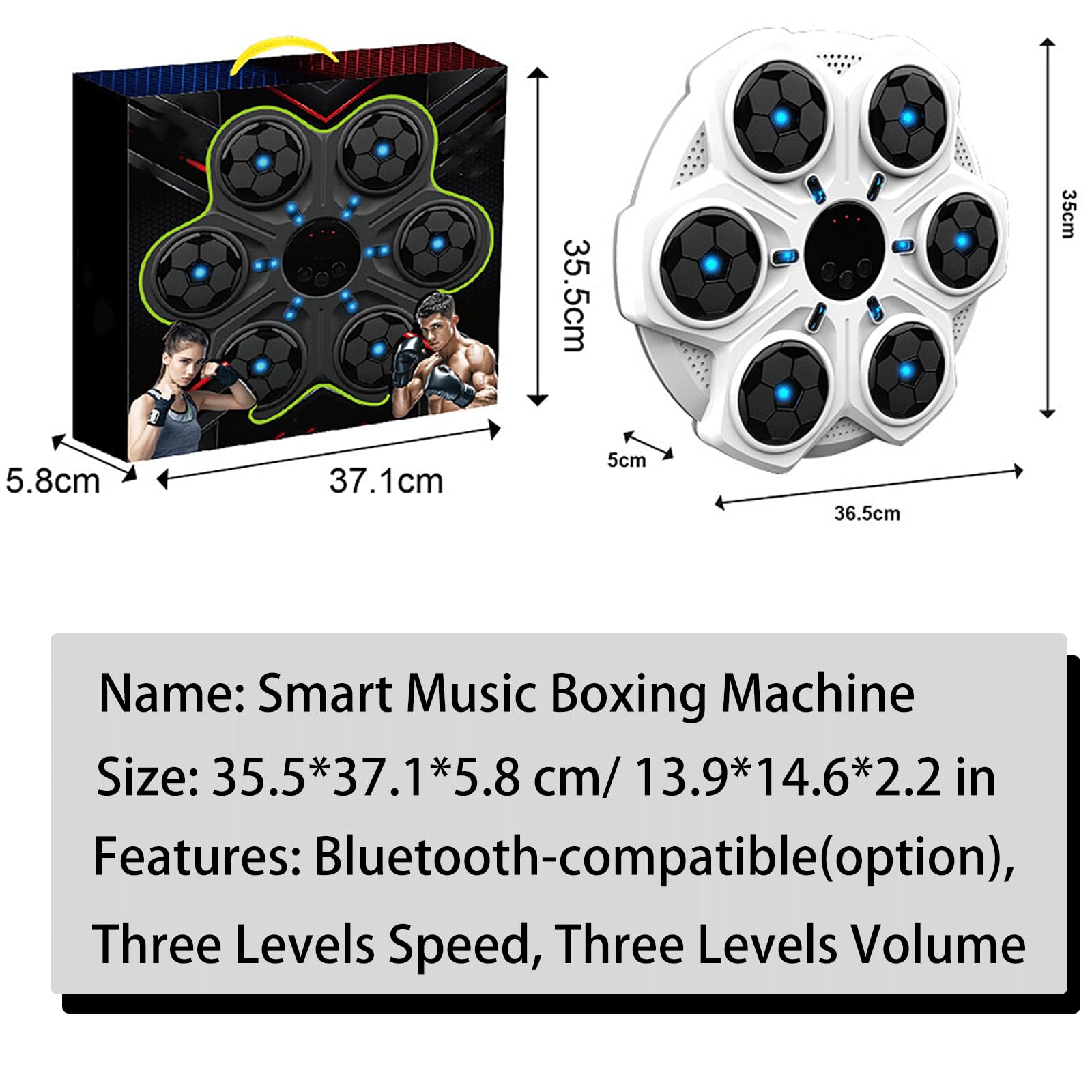 Smart Wall Mounted Boxing Trainer for Kids & Adults - Music Boxing Machine with Target for Home, Gym, Office Workouts | Perfect Fitness Gift for Men & Women | Improve Coordination & Stress Relief