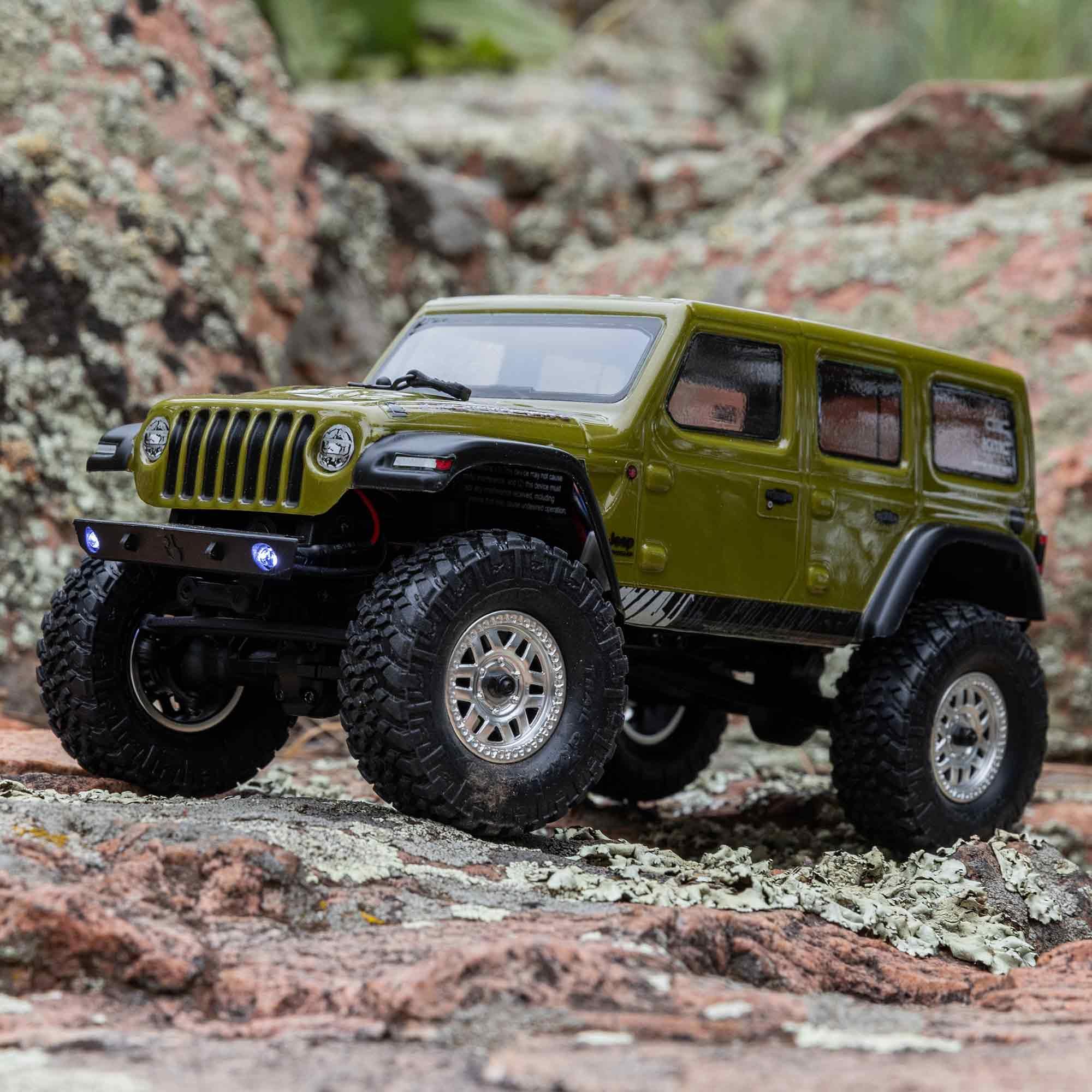 AXIAL SCX24 1/24 Scale 4WD RTR RC Crawler - 2019 Jeep Wrangler JLU CRC (Green) with Battery & Charger | Off-Road Rock Crawling, Trail Adventures & Backyard Fun