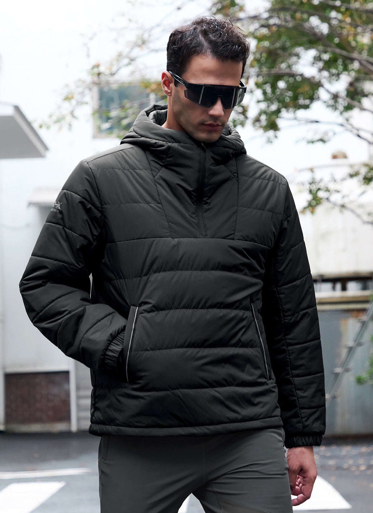 Men's RX Windproof Padded Anorak Jacket - Lightweight Winter Coat for Hiking & Outdoor Activities | Water-Resistant Hooded Parka for Cold Weather