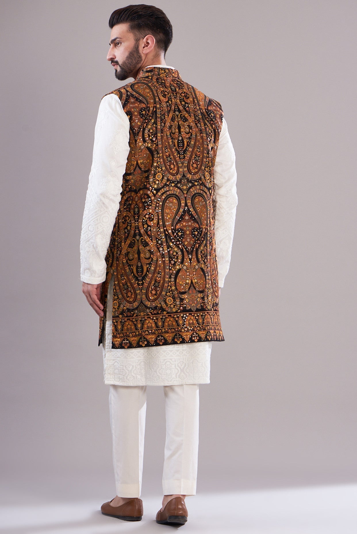 Elegant Kalamkari Long Open Shrug - Handmade Indian Cotton Cover-Up for Women - Perfect for Boho Outfits, Beachwear & Casual Dressing
