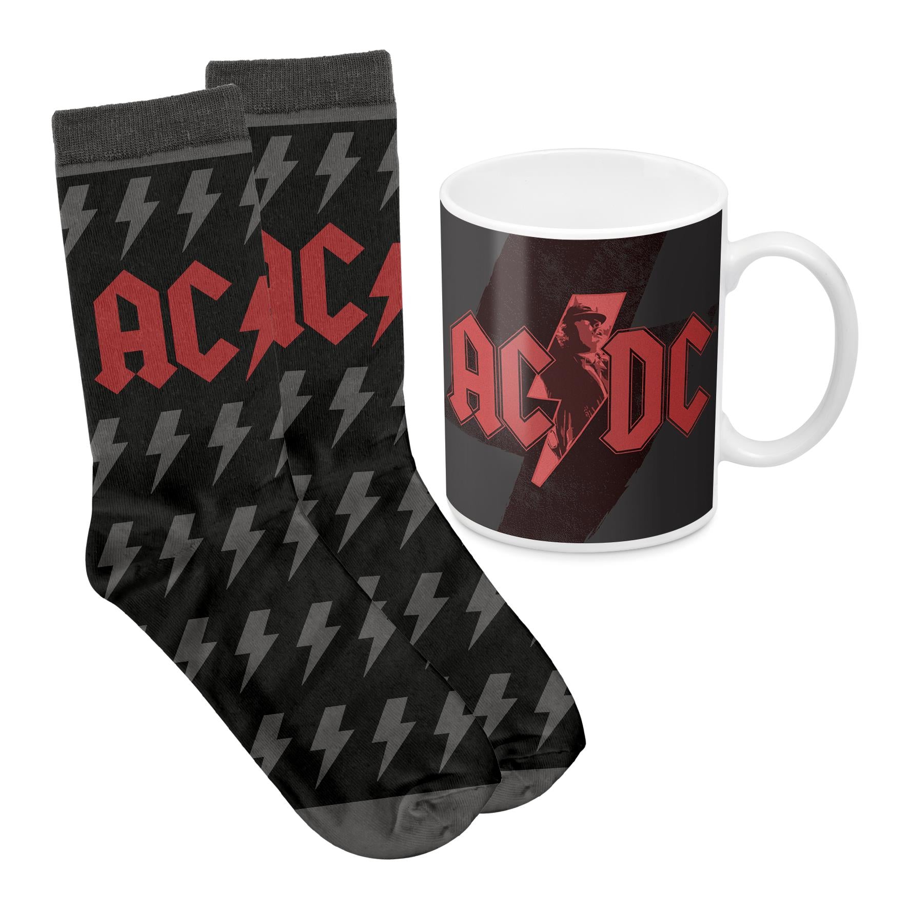 AC/DC Band Merchandise Mug & Sock Gift Set - Perfect for Rock Music Fans, Coffee Lovers & Gift Giving