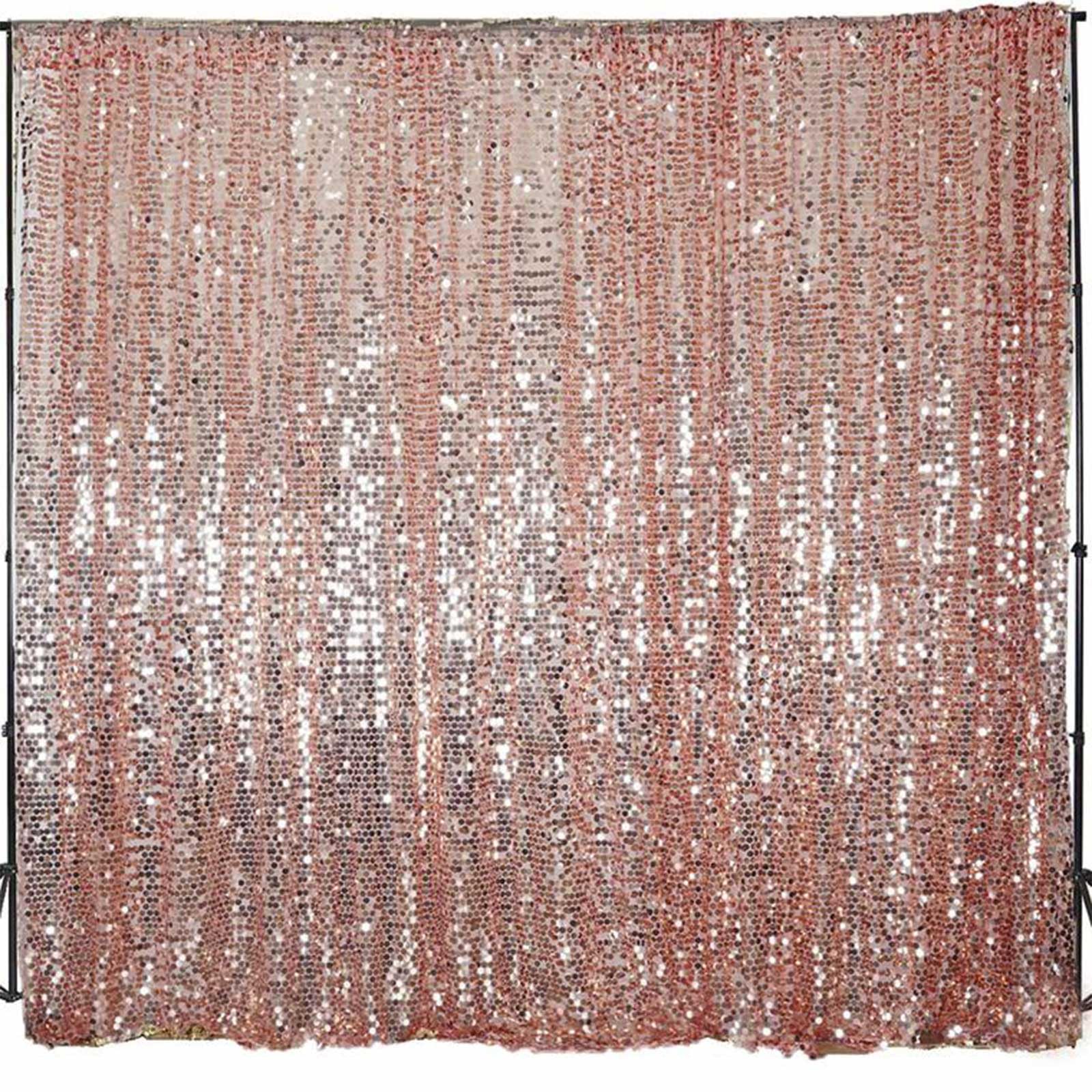 Efavormart 20FT Blush Rose Gold Sequin Backdrop - Premium Photography Background Fabric for Photo Booth, Party Decor, Wedding & Event Backdrop - 1 Piece
