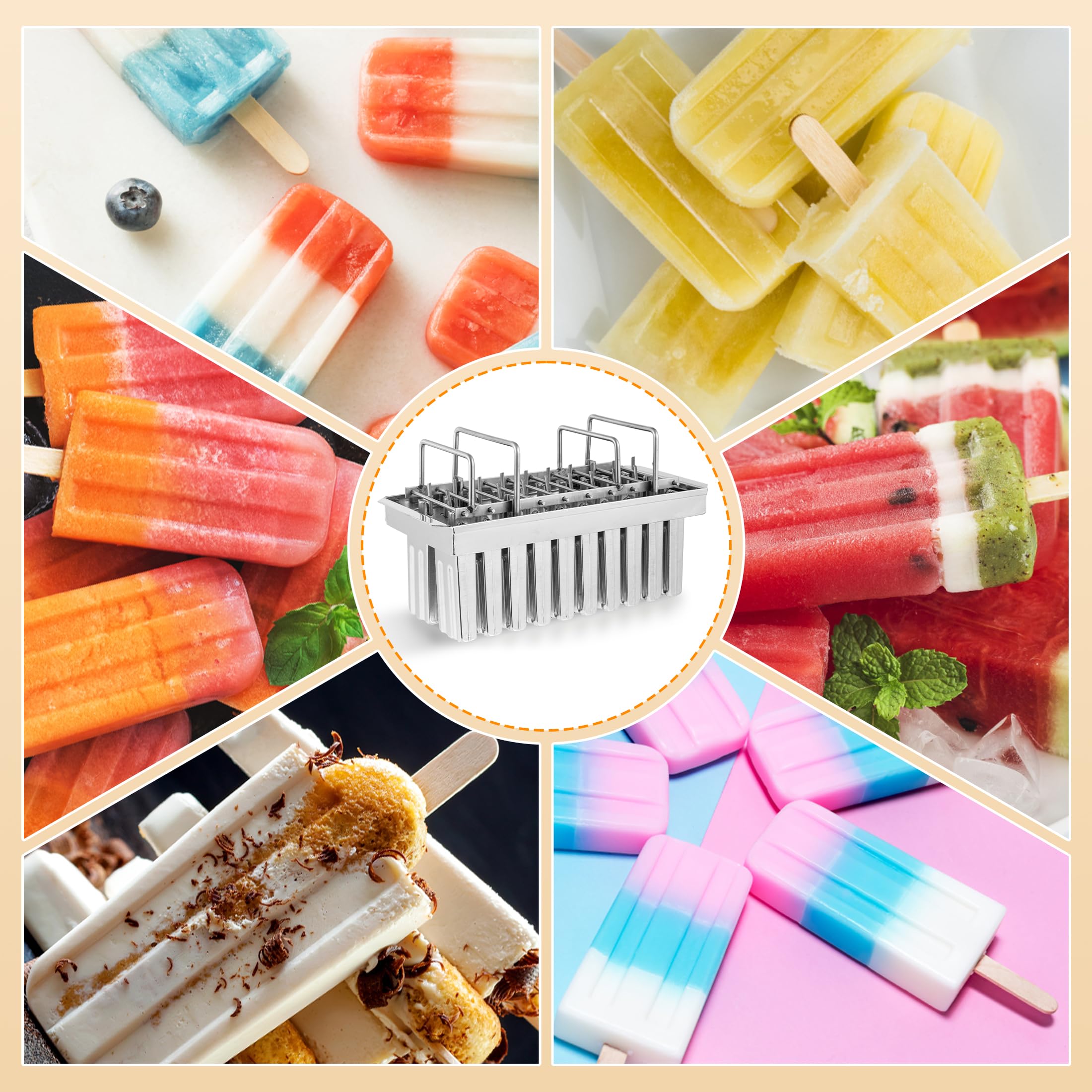 WICHEMI 20PCS Stainless Steel Popsicle Molds - Commercial Ice Pop Maker with Lid, 85g Single Cup Capacity - Perfect for Homemade Ice Cream, Frozen Yogurt, and Fruit Juice Popsicles - Ideal for Summer Treats, Parties, and Family Fun