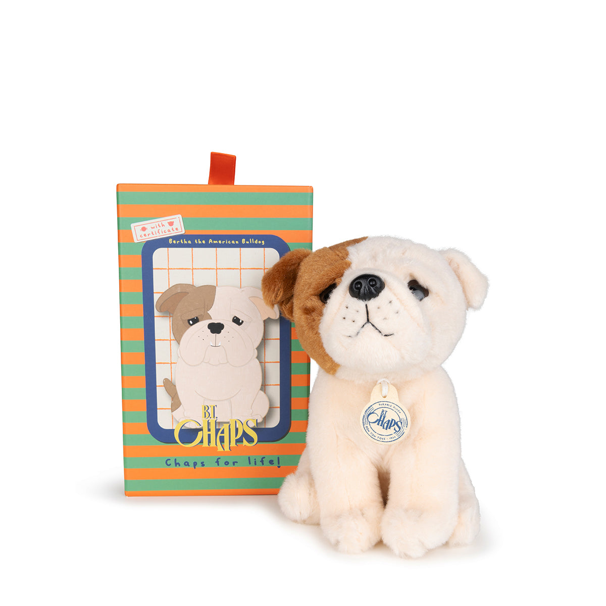 B.T. Chaps Bertha The American Bulldog Plush Toy - 17cm/6.5in Floppy Stuffed Animal in Gift Box - Perfect for Dog Lovers, Birthday Gifts & Home Decor