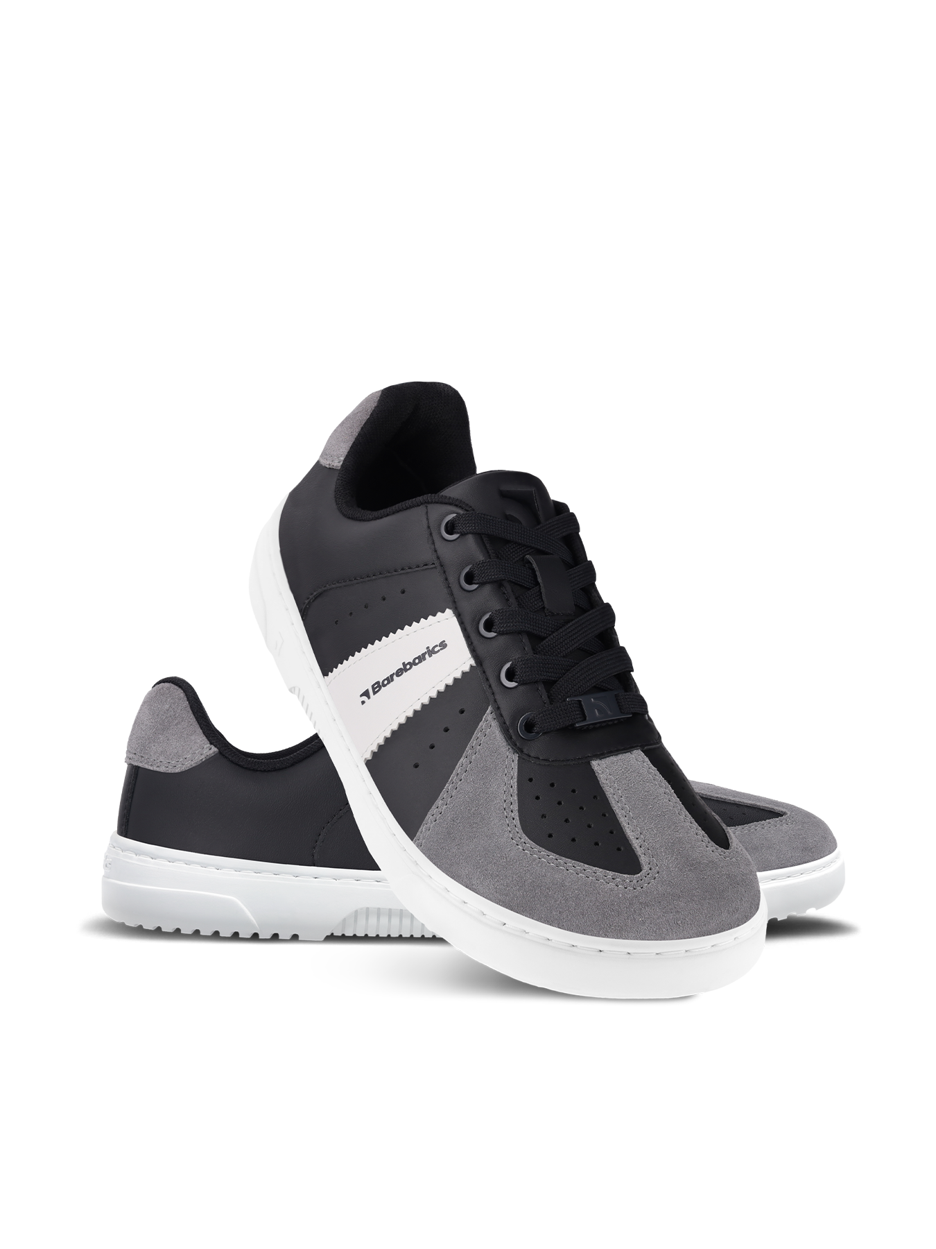 Barefoot Sneakers Barebarics Icara - Black & Dark Grey | Minimalist Running Shoes for Men & Women | Perfect for Trail Running, Gym Workouts & Everyday Comfort