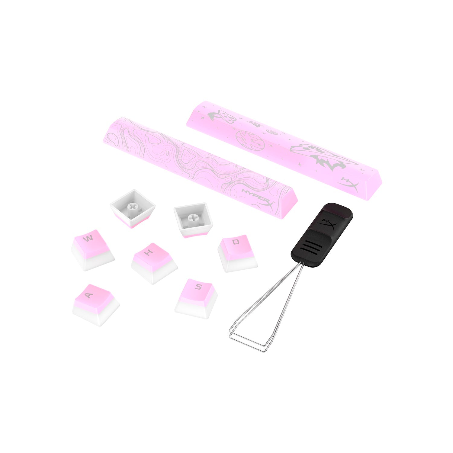 HyperX Pudding Keycaps 2 - Full 104/105 Key Set - PBT Double-Shot Keycaps for Mechanical Keyboards - Perfect for Gaming, Typing & Custom PC Builds
