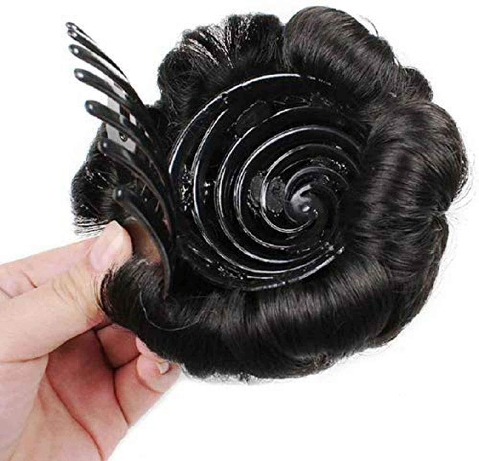 OAHU Set of 1 Women's Hair Clutchers Juda Bun with Artificial Synthetic Hair Extensions - Natural Brown | Perfect for Parties, Weddings & Everyday Hairstyles