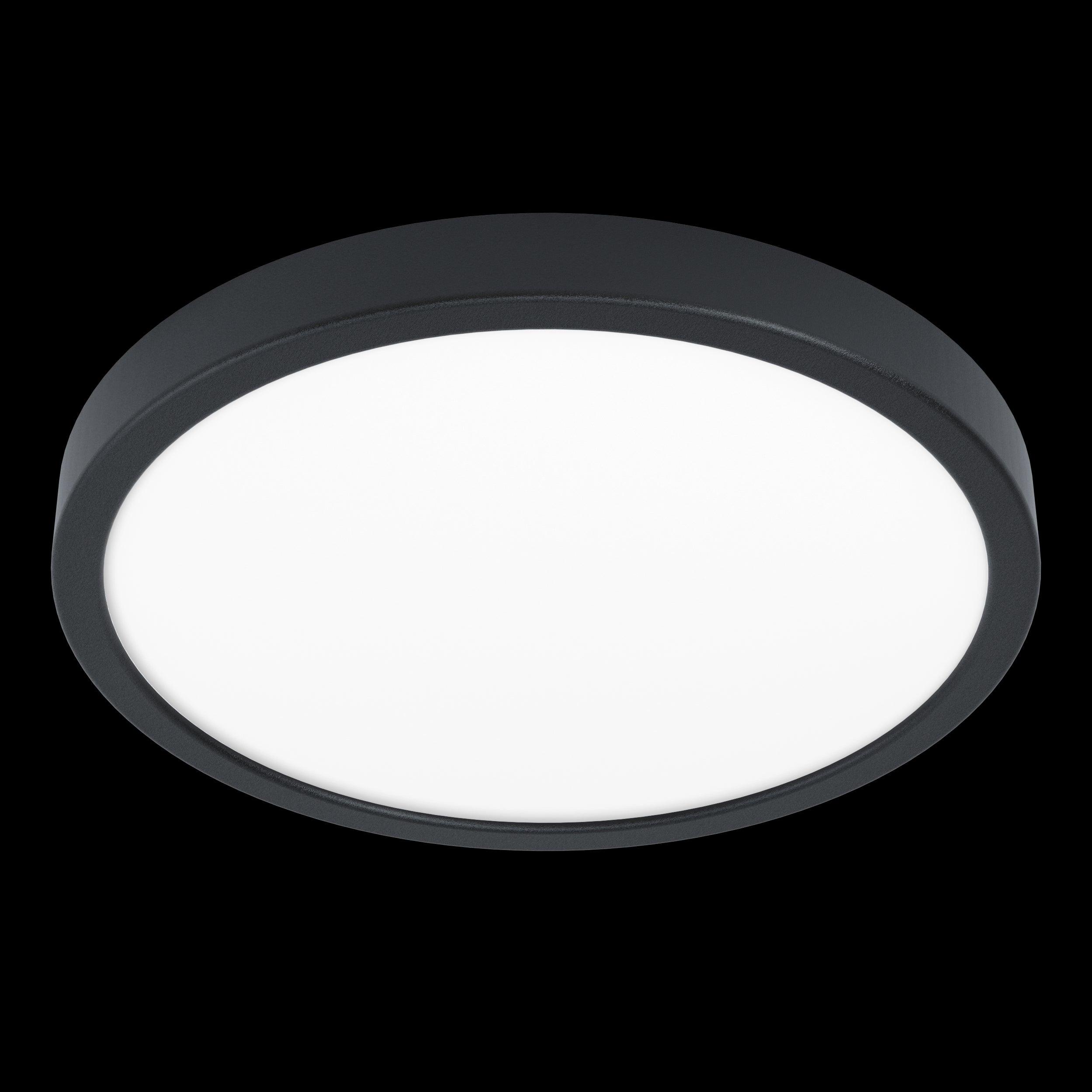 Eglo Fueva 5-LED Dimmable Black Ceiling Flush Mount Light Fixture - 28.5cm Modern Lighting for Bedroom, Kitchen & Hallway
