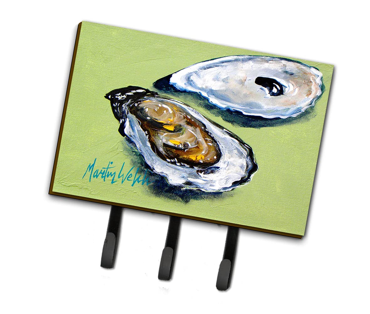 Caroline's Treasures MW1102TH68 Decorative Oyster Shell Key Holder & Leash - Large, Multicolor Wall Hanging for Beach House, Coastal Decor & Entryway Organization