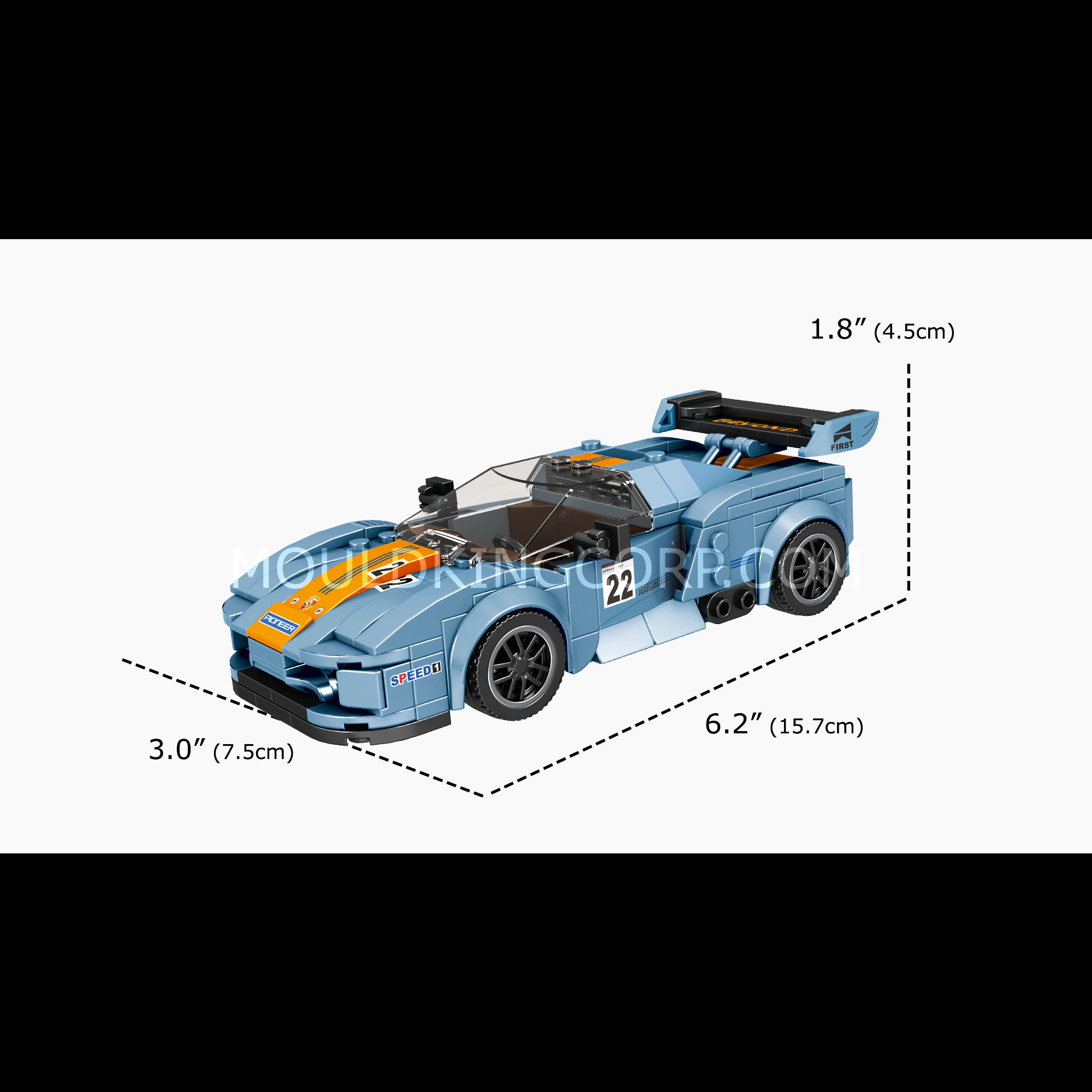 Mould King 27005 Porsche 918 RSR Mini Sports Car Building Blocks Set - 330 PCS for Adults & Kids, Perfect for Car Enthusiasts & LEGO Fans, Great for Home Display, Office Decor, and Creative Play