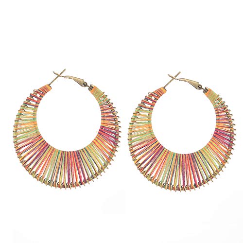 Bohemian Handmade Weaving Dangle Drop Earrings for Women | Frigcore Ethnic Fashion Jewelry | Gold/Silver Metal Color E021908 | Perfect for Parties, Weddings & Boho Outfits
