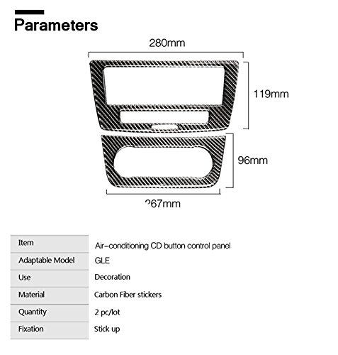Premium Carbon Fiber Center Console & AC Panel Trim Cover Set (2pcs) for Mercedes-Benz GLE W166 Coupe C292 (2015-2019) - Upgrade Interior Styling & Protect from Scratches - Perfect for Car Enthusiasts & Luxury Vehicle Owners